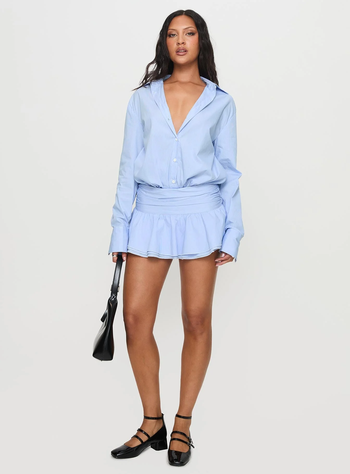 Girls Girls Girls Long Sleeve Mini Dress Blue - Image 3