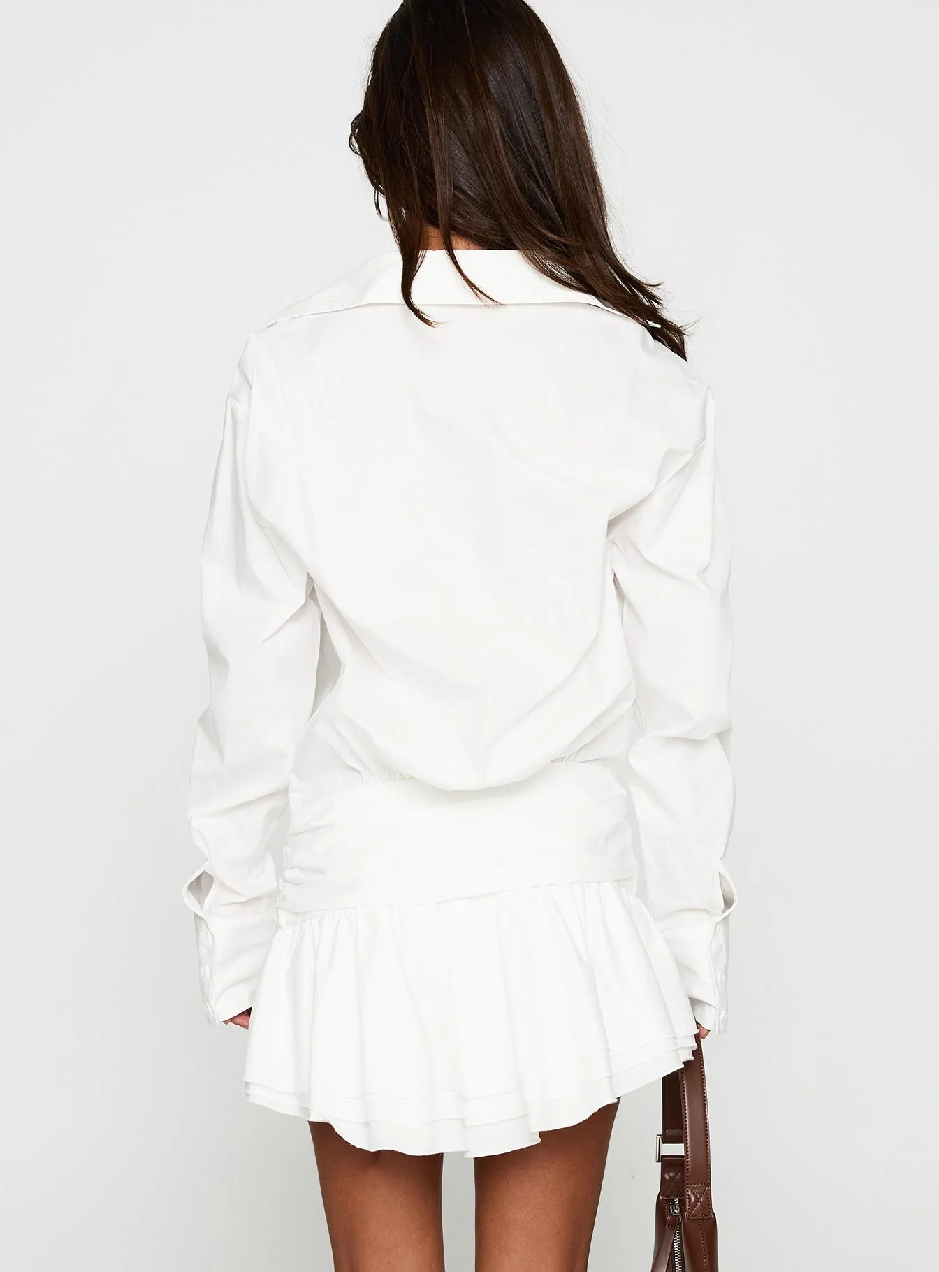 Girls Girls Girls Long Sleeve Mini Dress White - Image 5