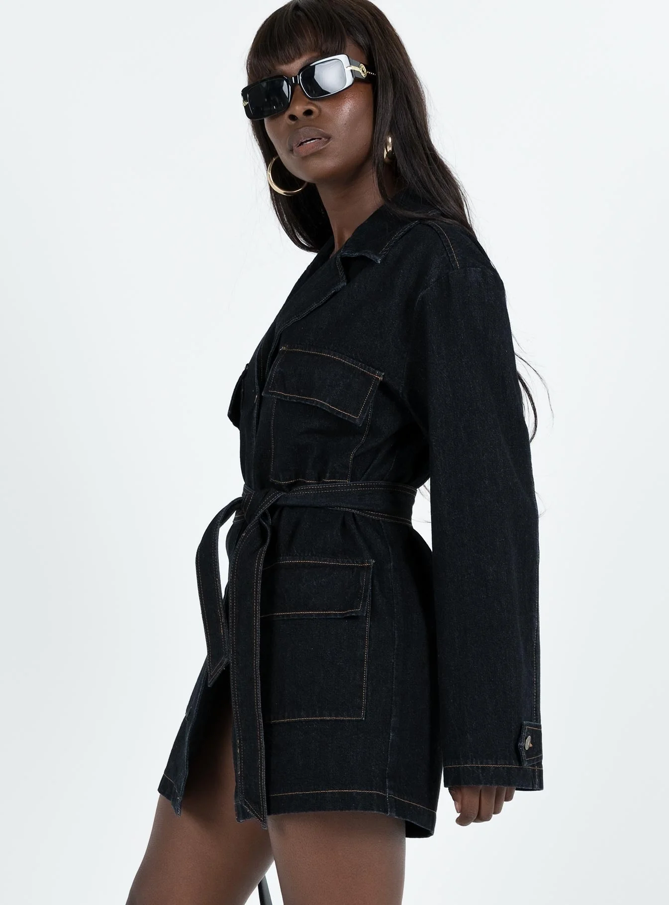 Giselle Mini Dress Dark Denim - Image 6