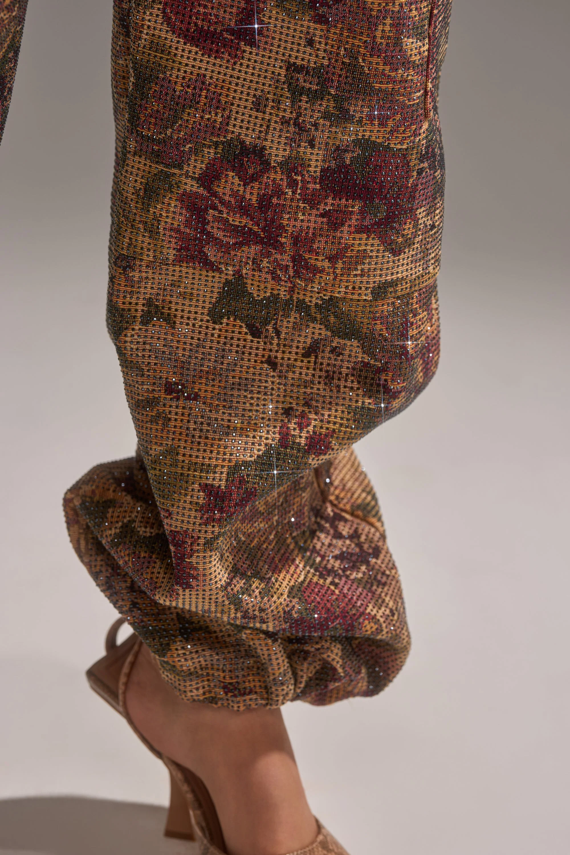 GLAM SQUAD RHINESTONE BROCADE TROUSER - Image 9