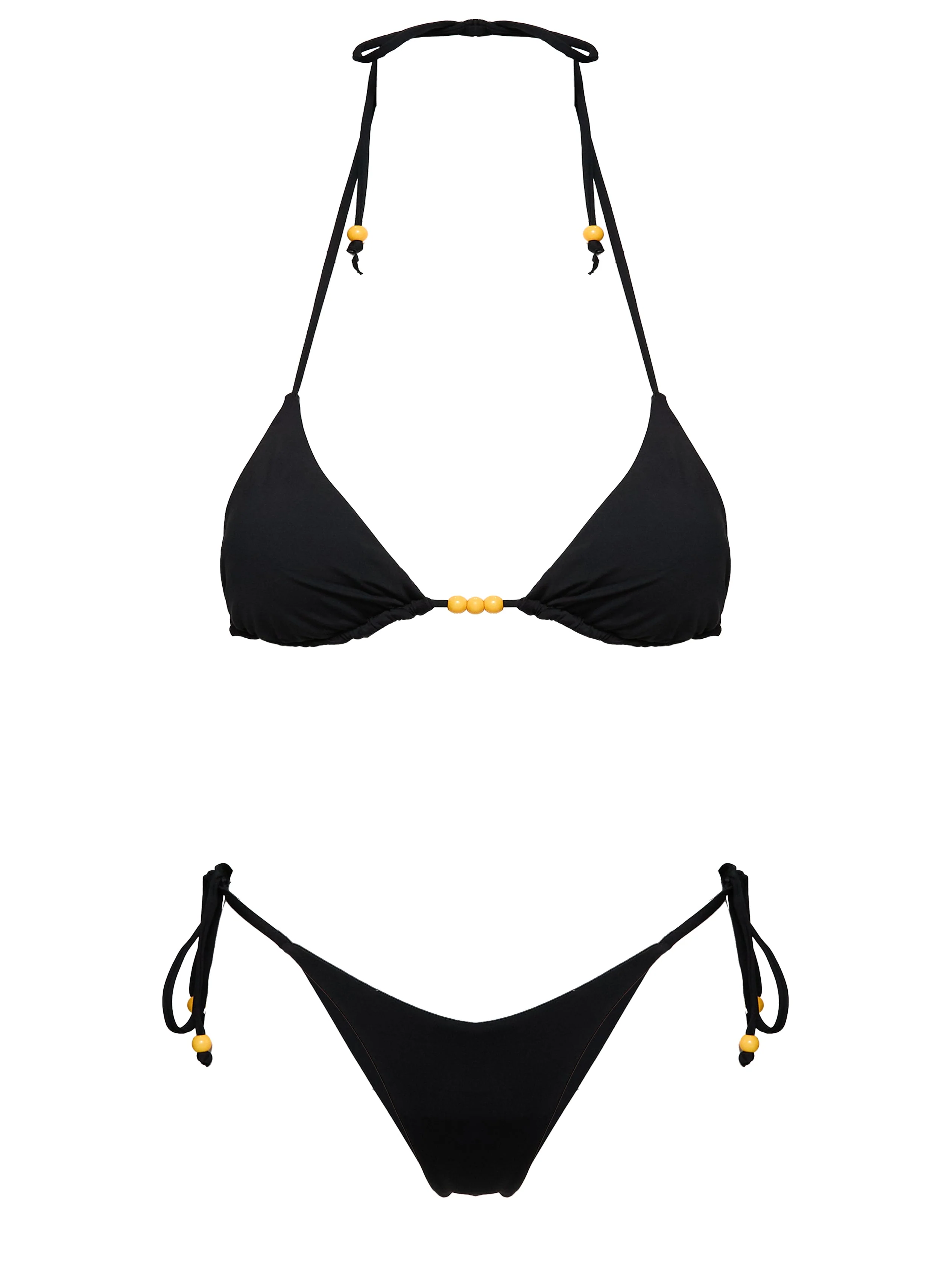 Glora Tie Side Beaded Bikini Bottom Black - Image 8