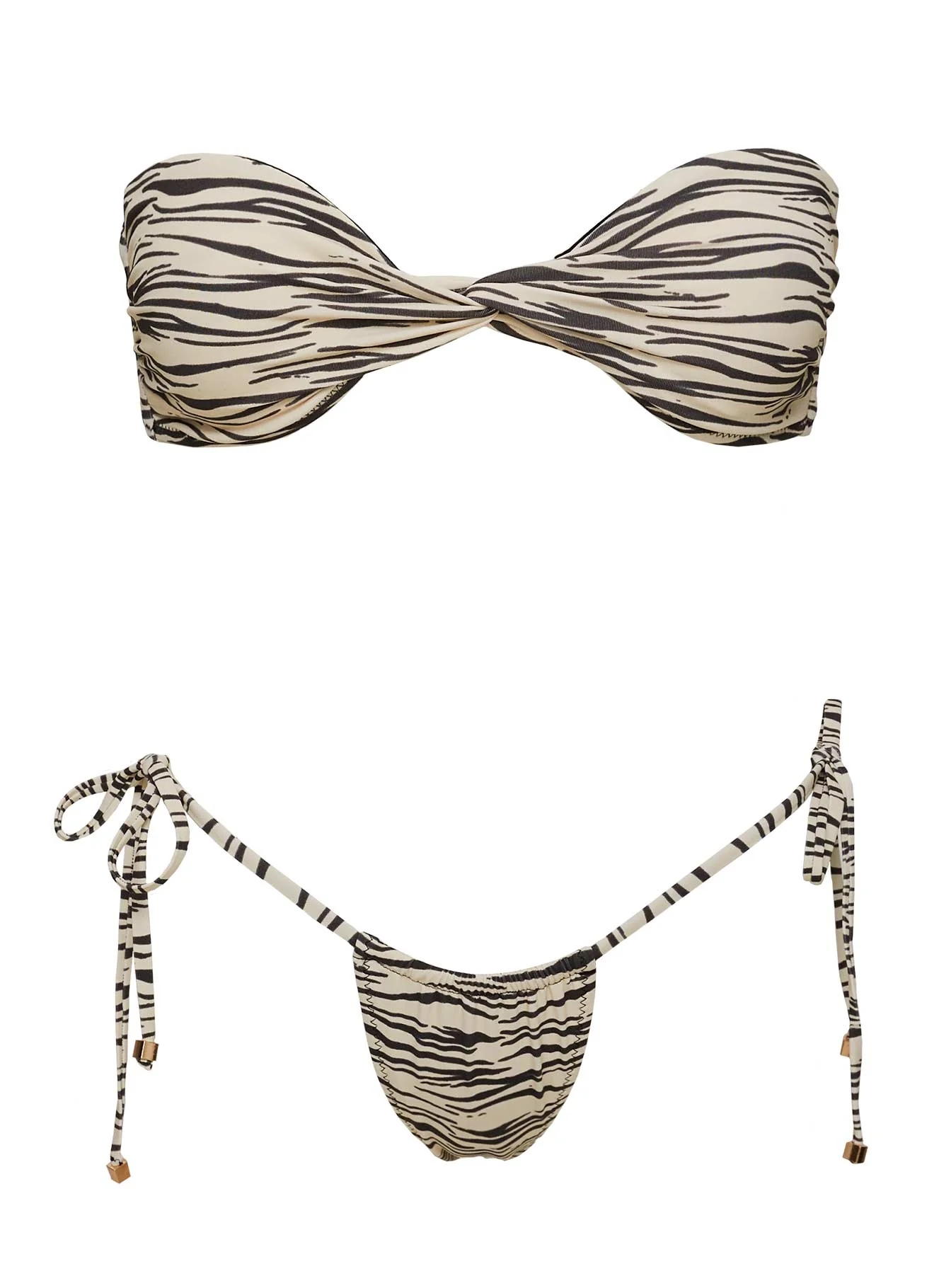 Glora Tie Side Bikini Bottoms Zebra - Image 8