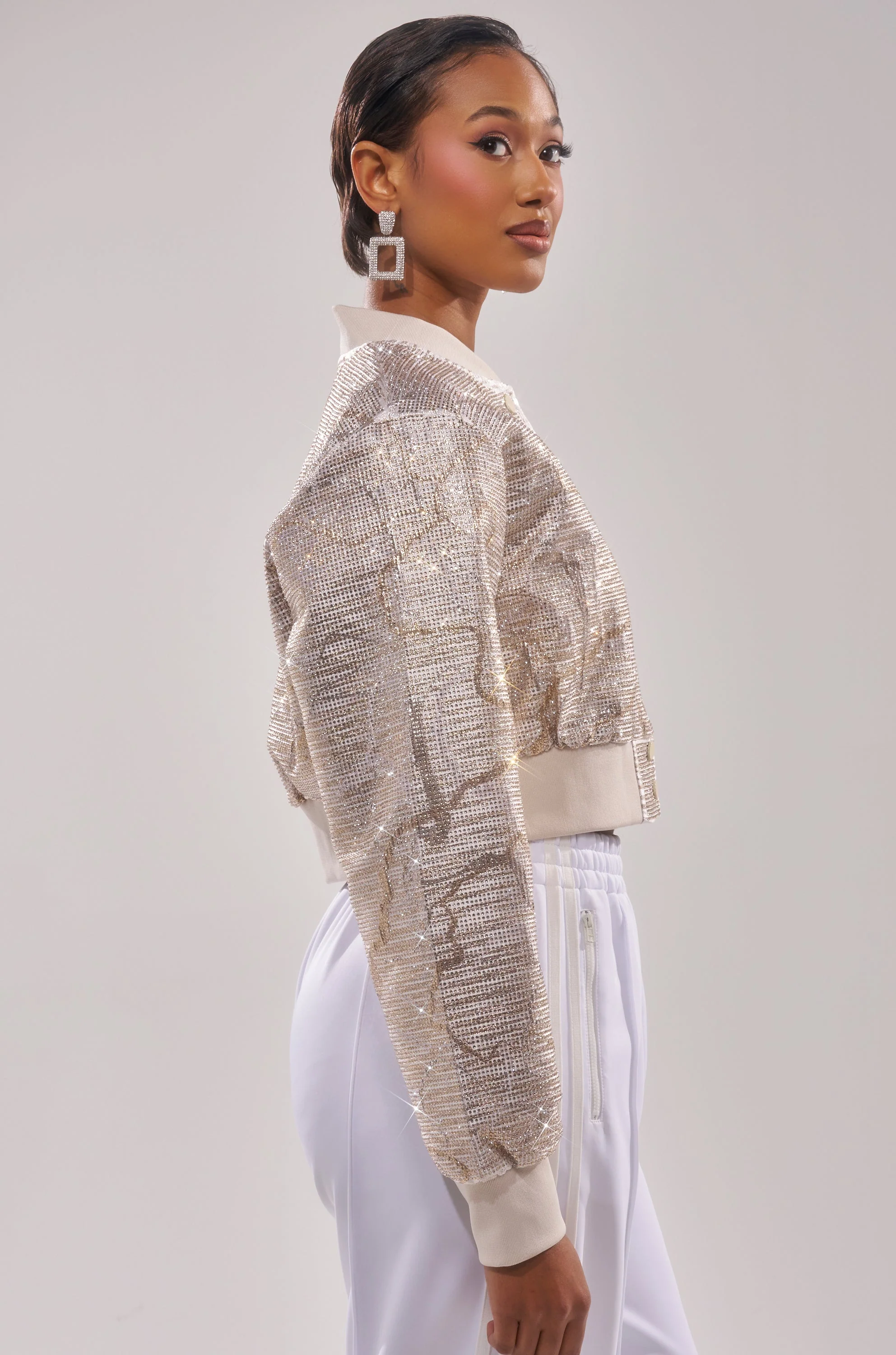 GOLDEN HOUR EMBELLISHED BROCADE BOMBER - Image 2