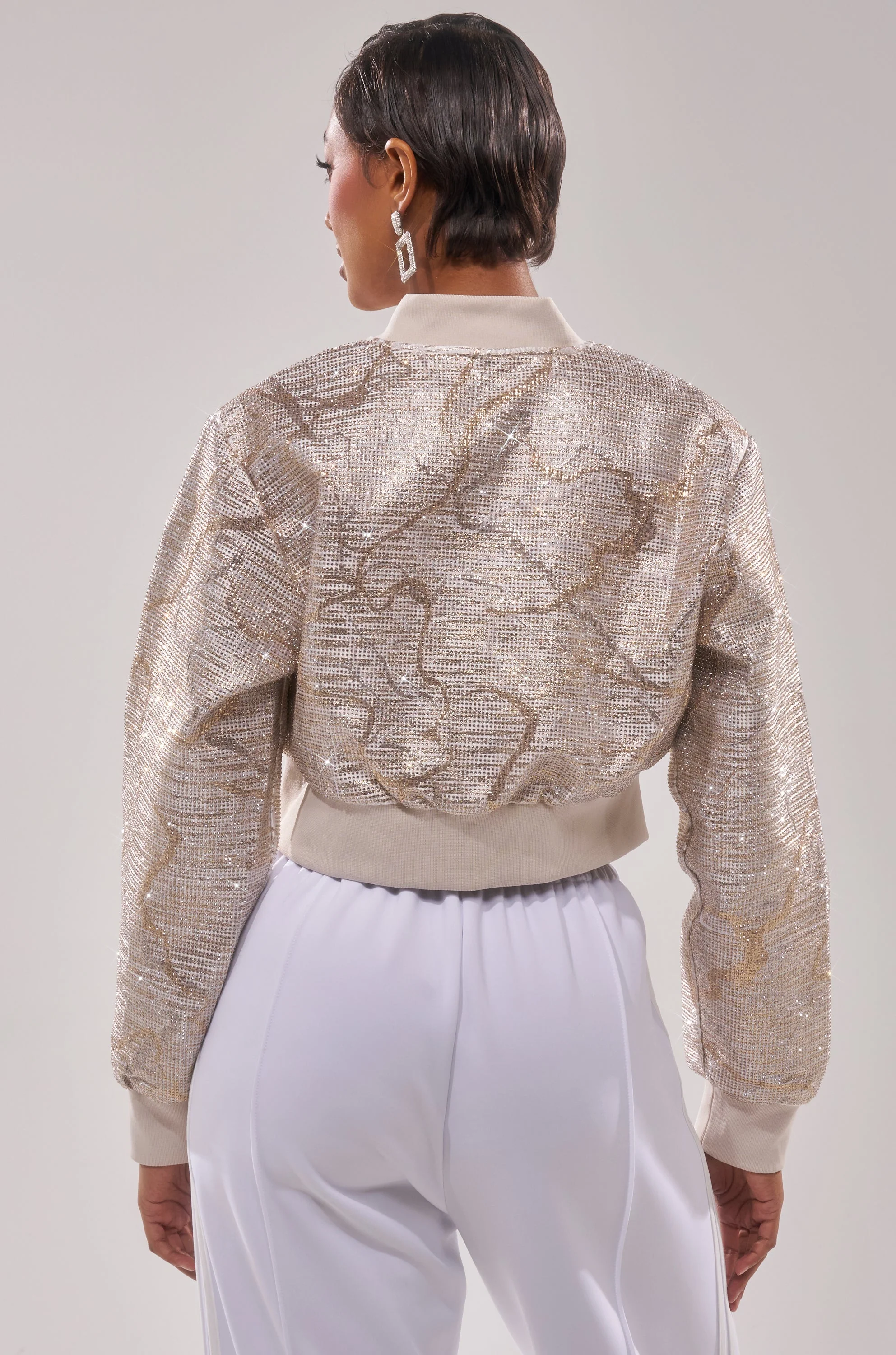 GOLDEN HOUR EMBELLISHED BROCADE BOMBER - Image 3