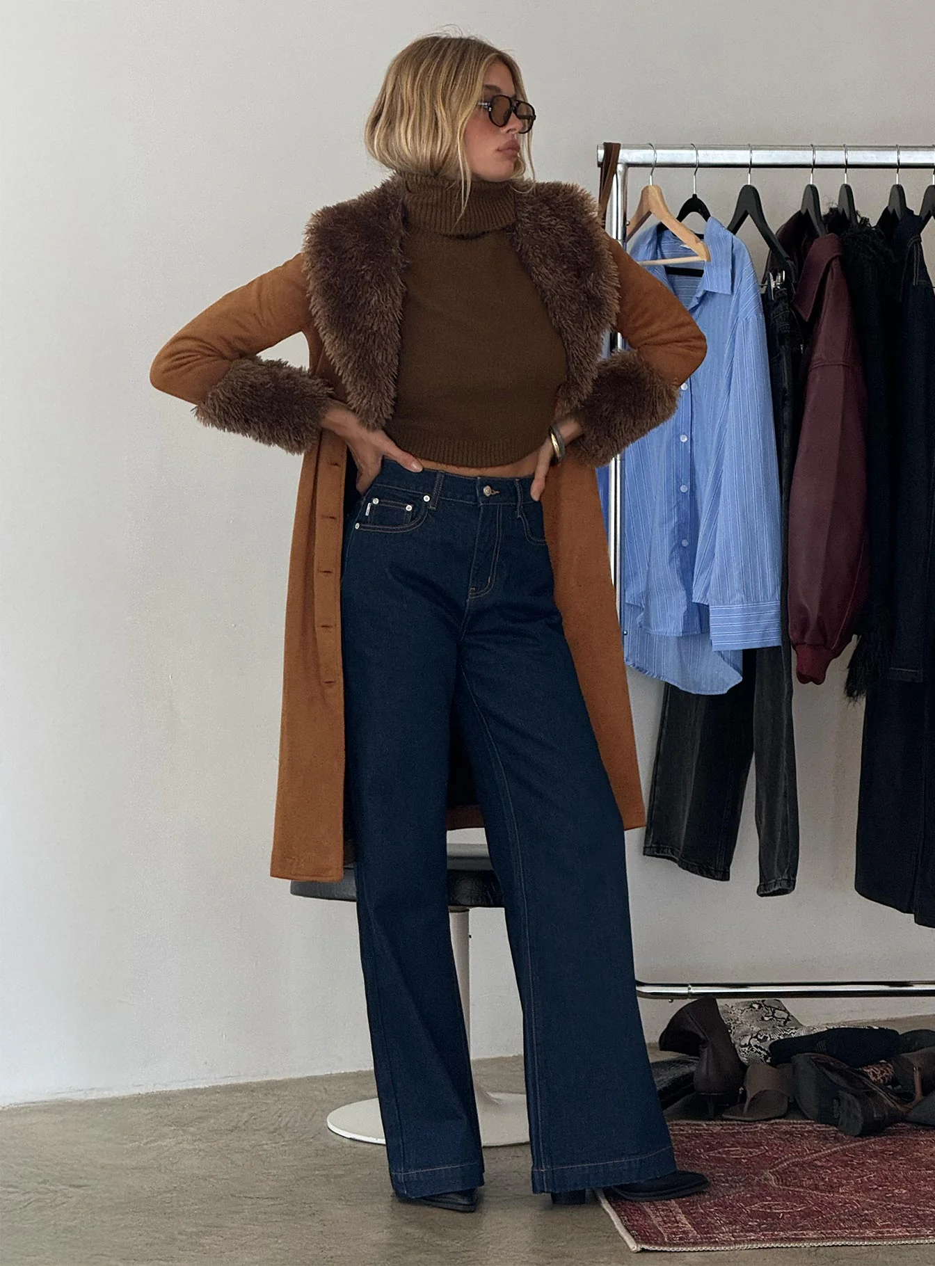 Goldie High Rise Wide Leg Jeans Indigo - Image 10