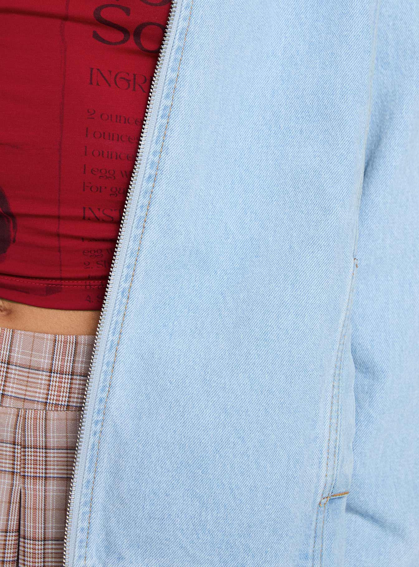 Goldsmith Denim Bomber Jacket Light Wash - Image 6