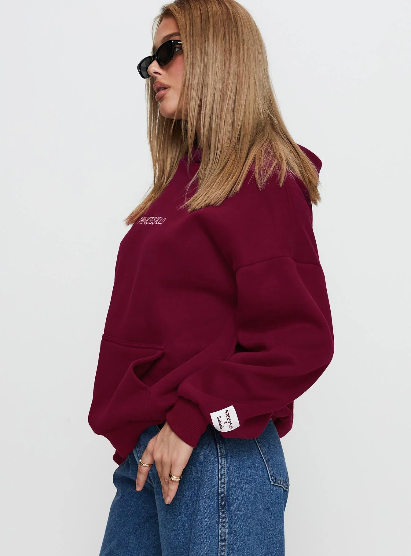 Princess Polly x Butterfly Foundation Charity Merch Hoody Wine - Image 4