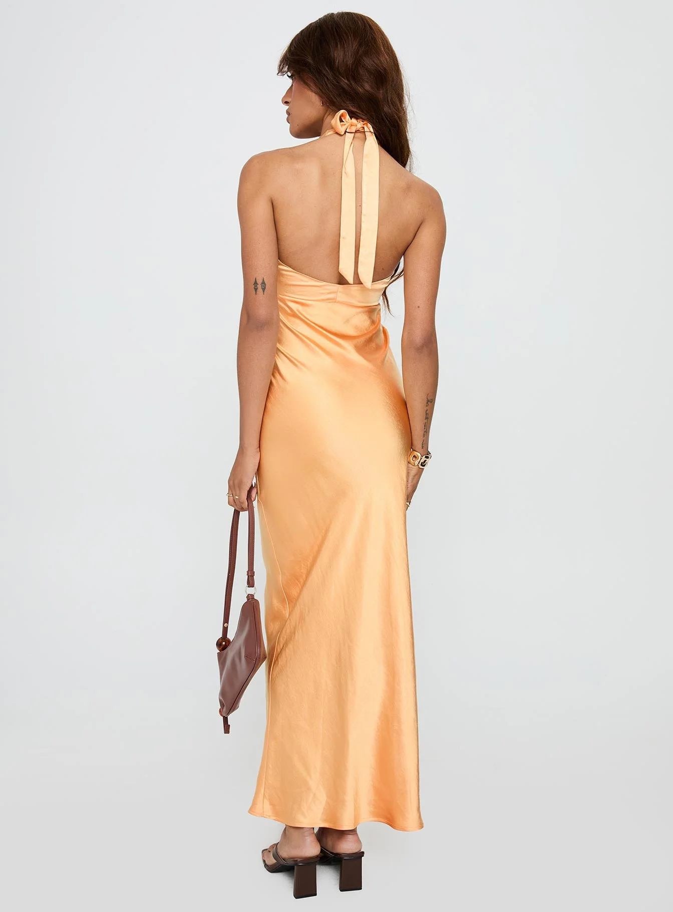 Good For You Halter Maxi Dress Orange - Image 4