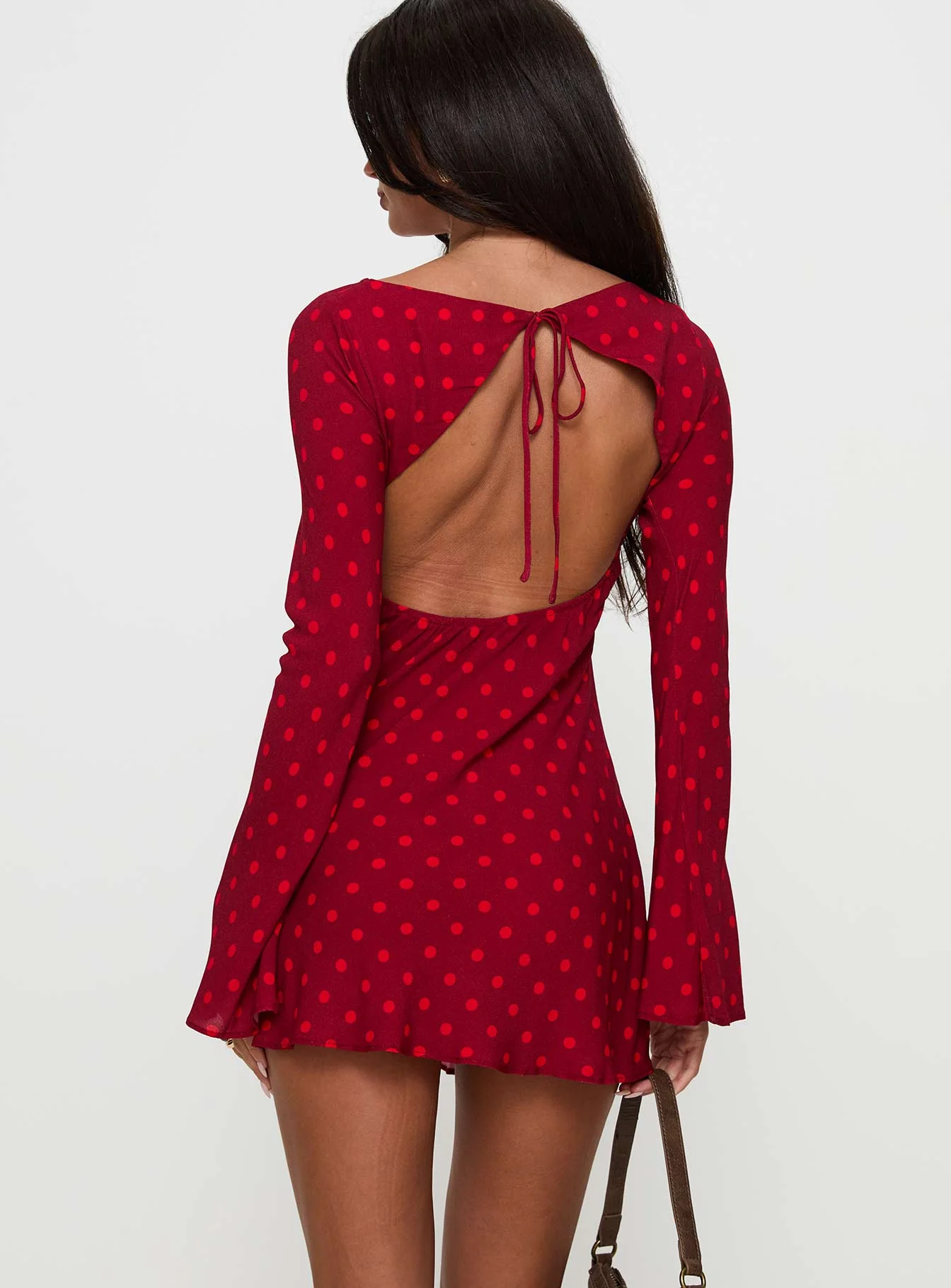 Good Graces Long Sleeve Mini Dress Red Dot - Image 5
