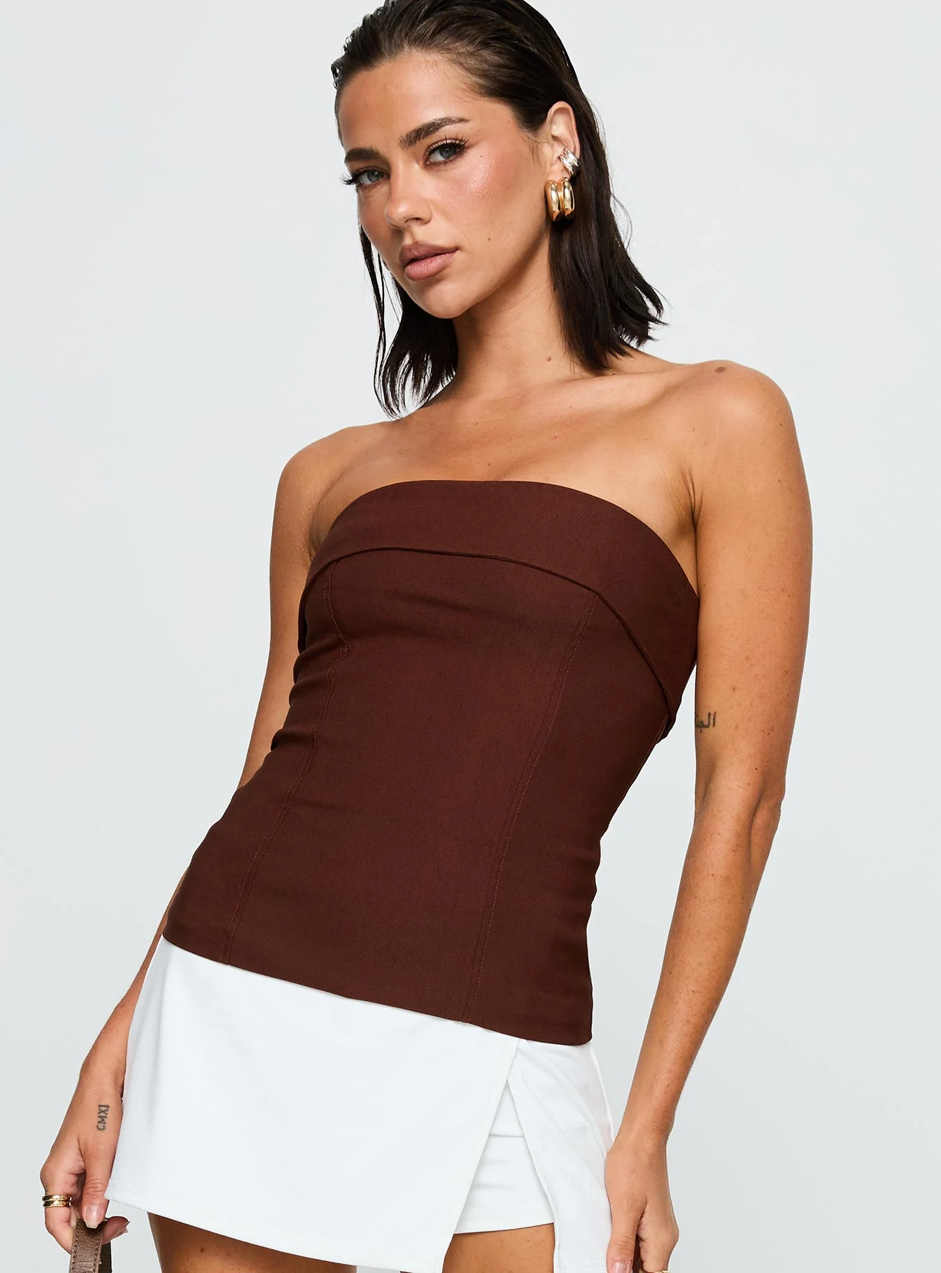 Good Looking Strapless Top Currant - Image 2