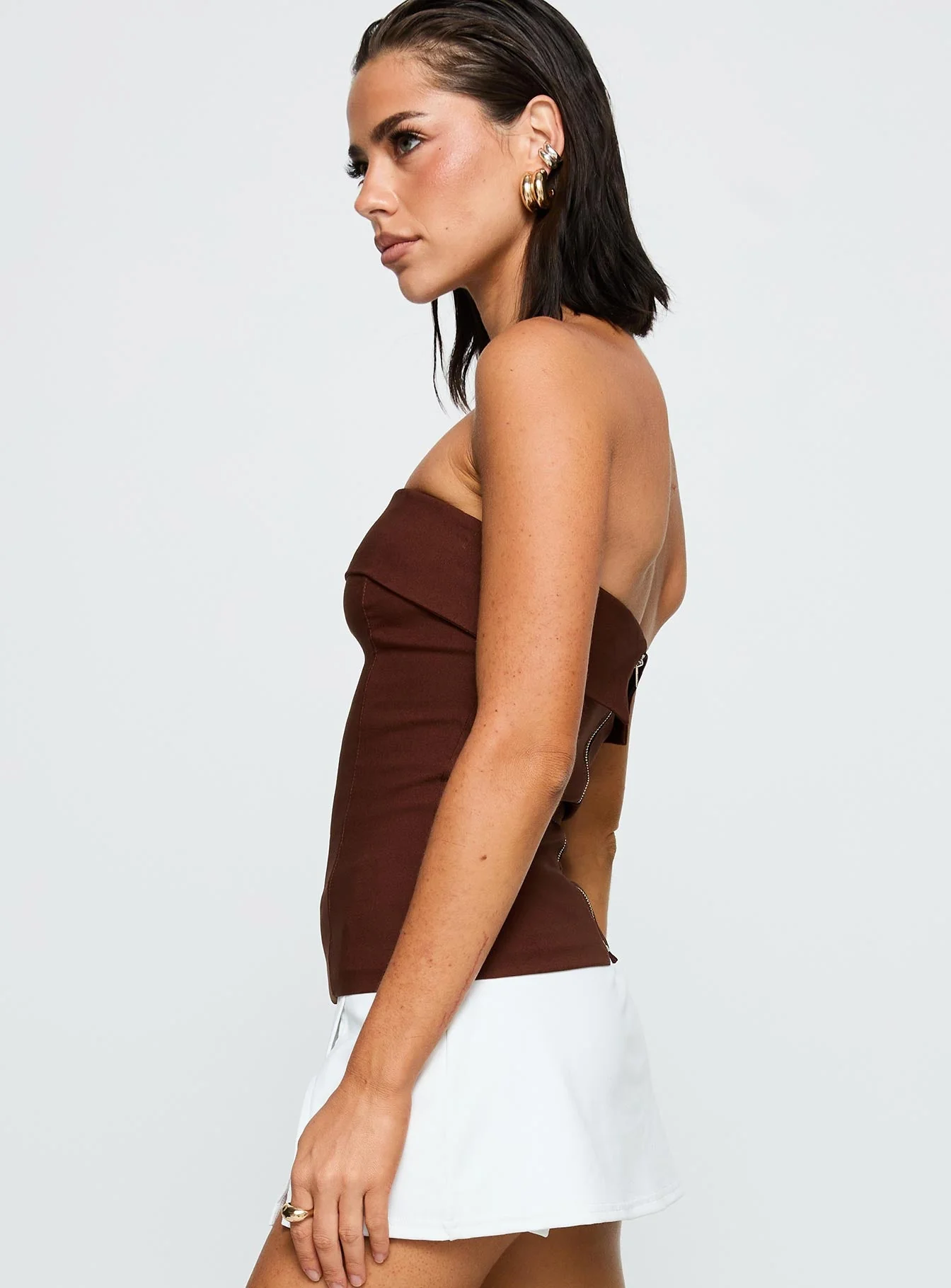 Good Looking Strapless Top Currant - Image 4