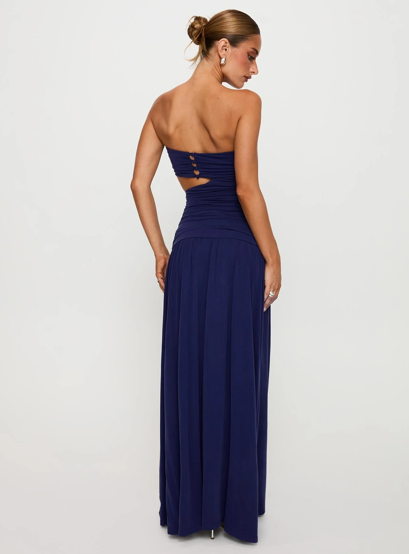 Grandeur Strapless Maxi Dress Navy - Image 6