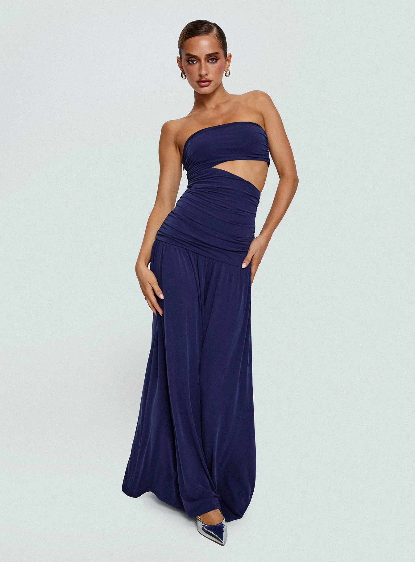 Grandeur Strapless Maxi Dress Navy - Image 8