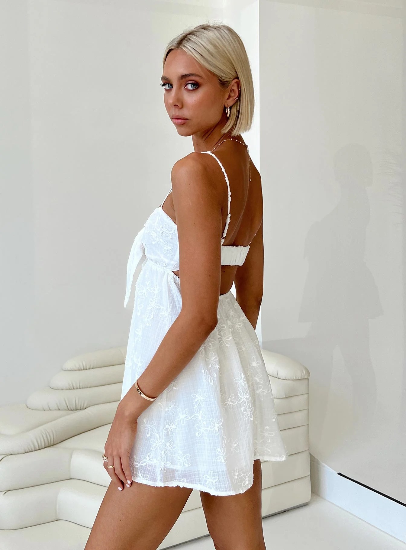 Granno Mini Dress White Tall - Image 3