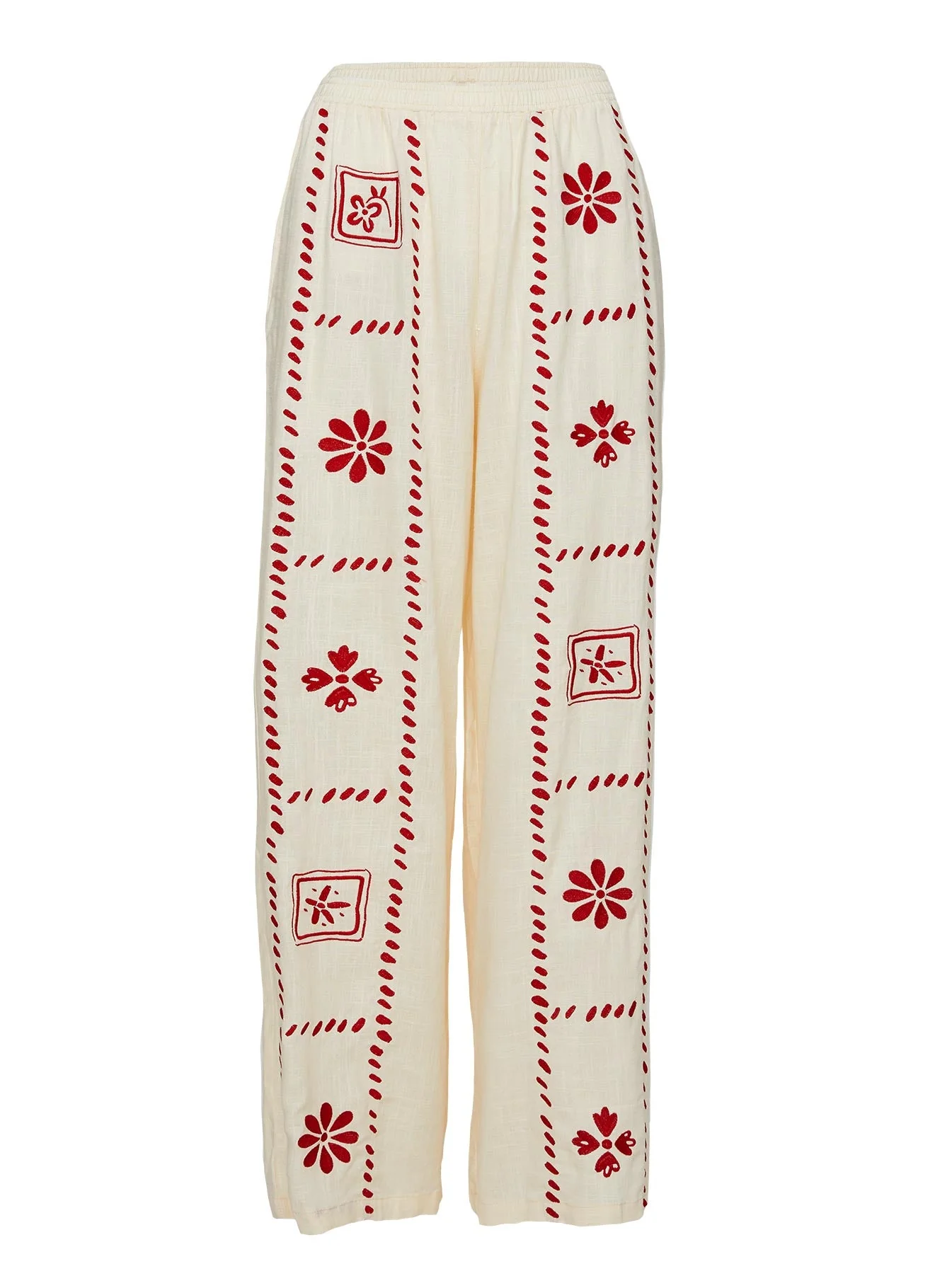 Grazia Pants Cream / Red - Image 5