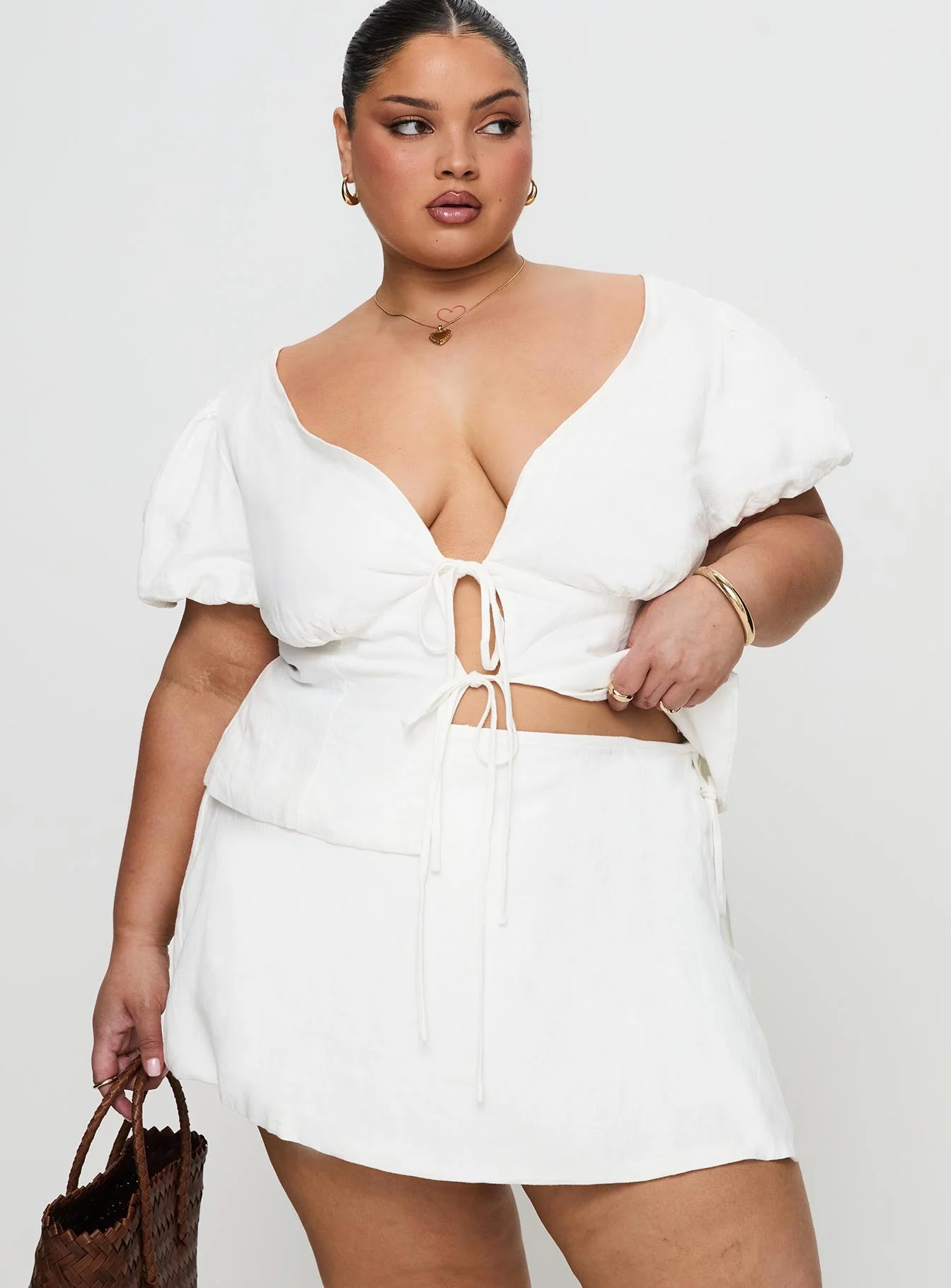Gulliver Tie Side Mini Skort White Curve - Image 2