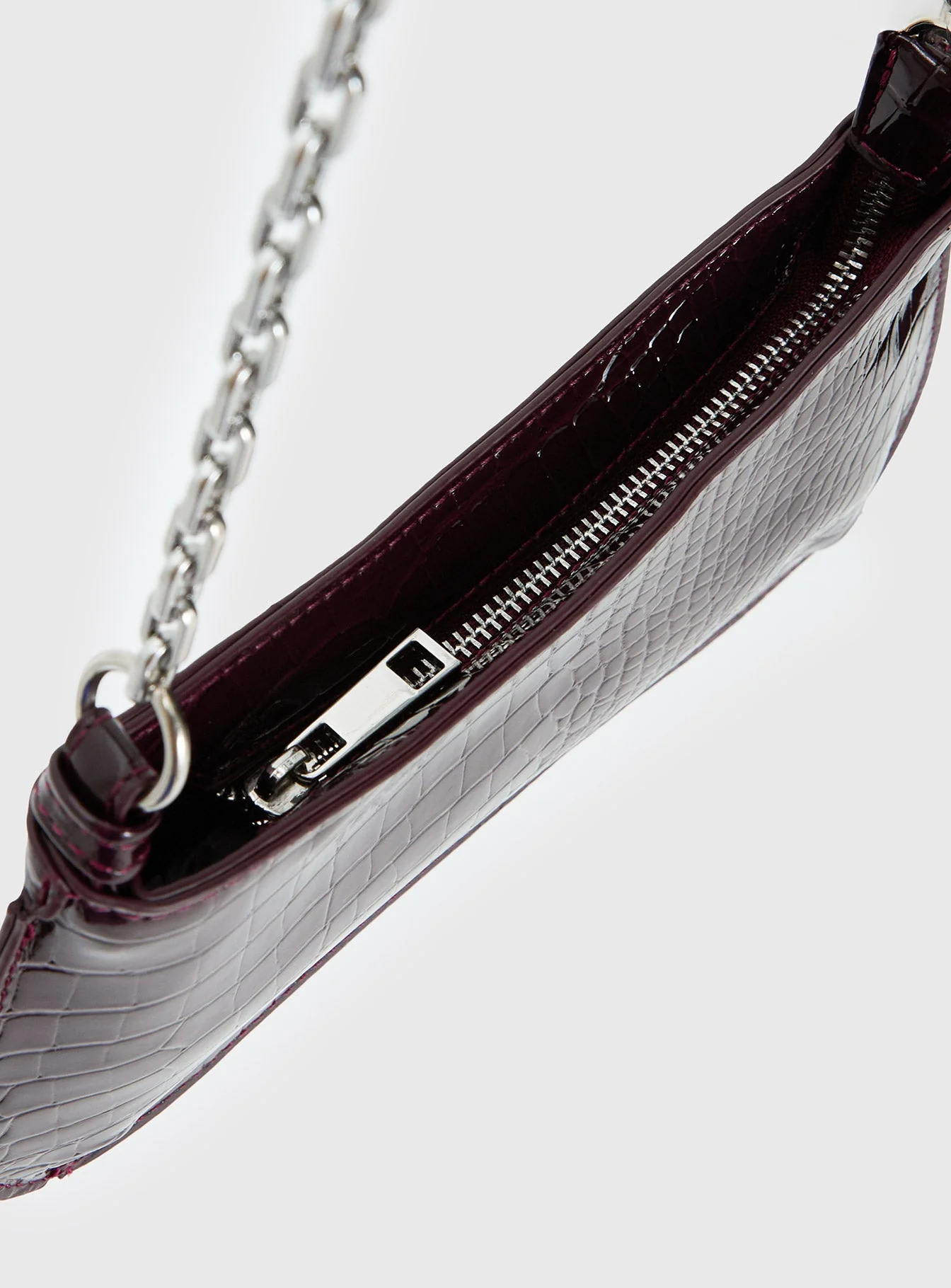 Gwynne Faux Leather Shoulder Bag Cherry Lacquer - Image 5