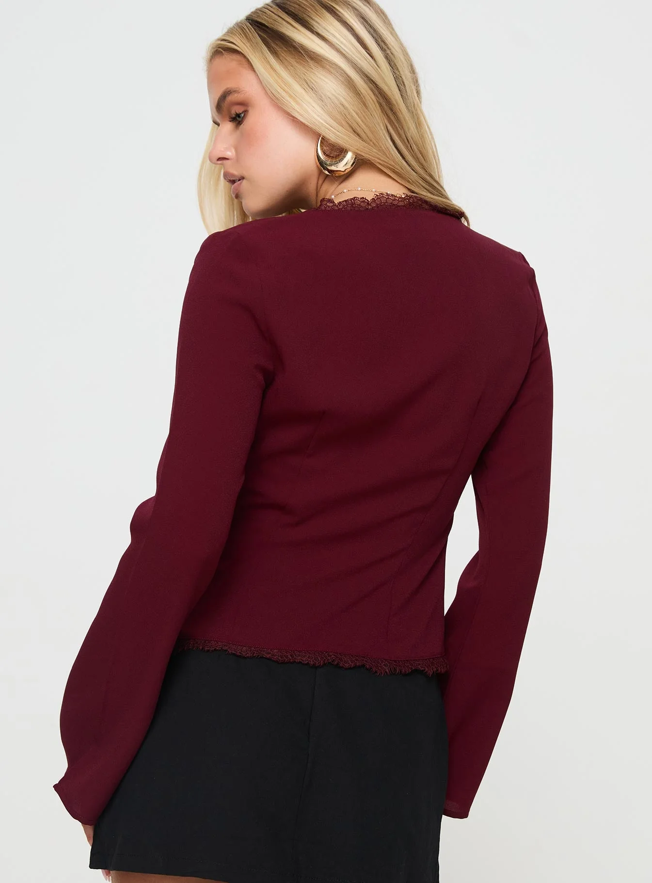 Hagner Long Sleeve Top Burgundy - Image 5