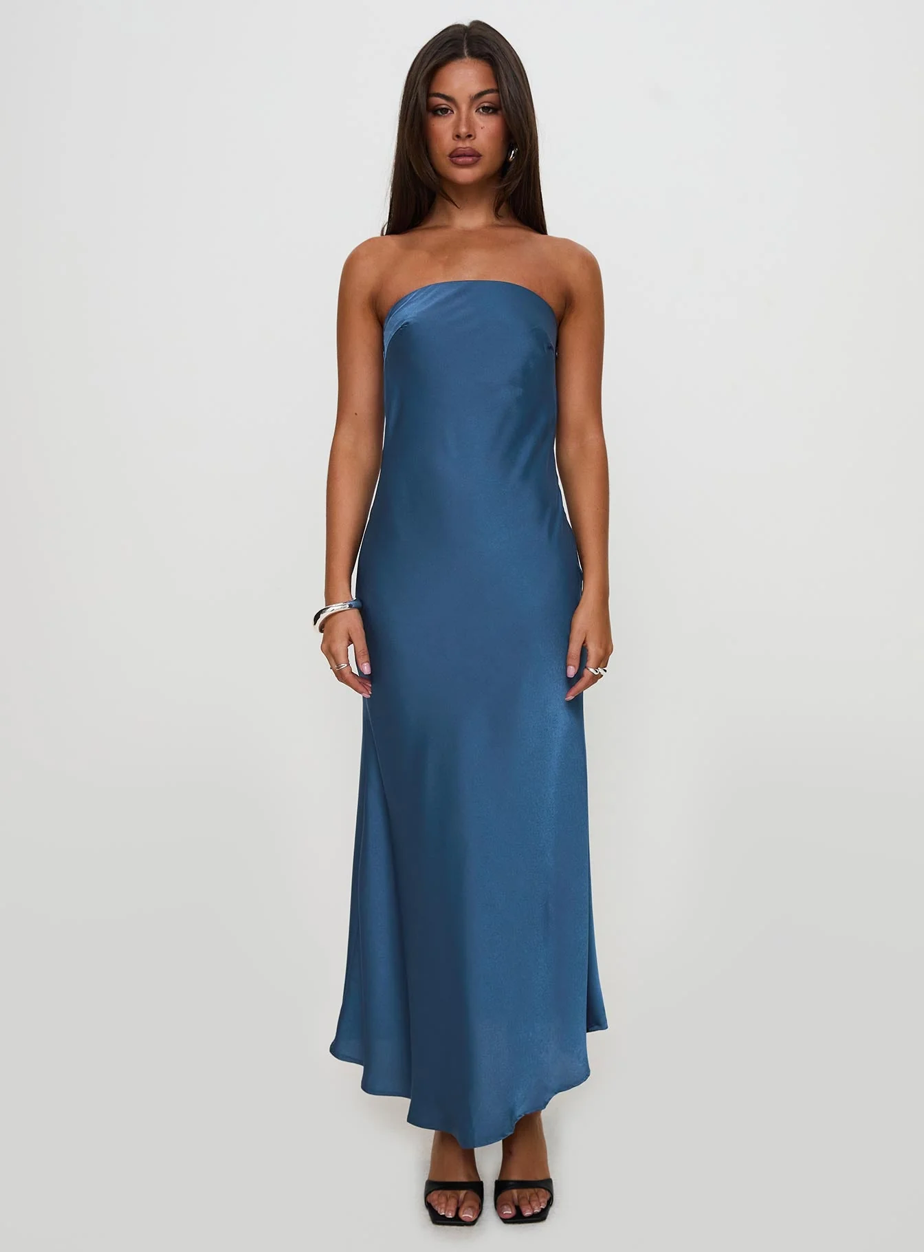 Haley Maxi Dress Mid Blue - Image 12
