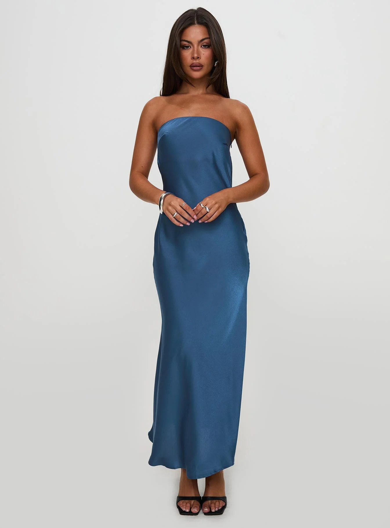 Haley Maxi Dress Mid Blue - Image 8