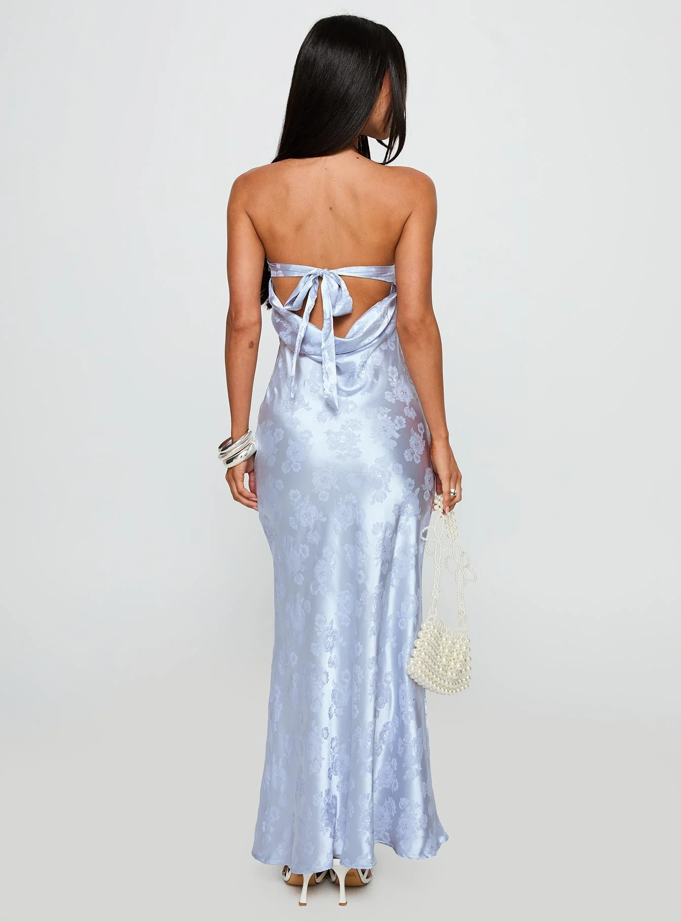 Haley Maxi Dress Blue Jacquard - Image 5