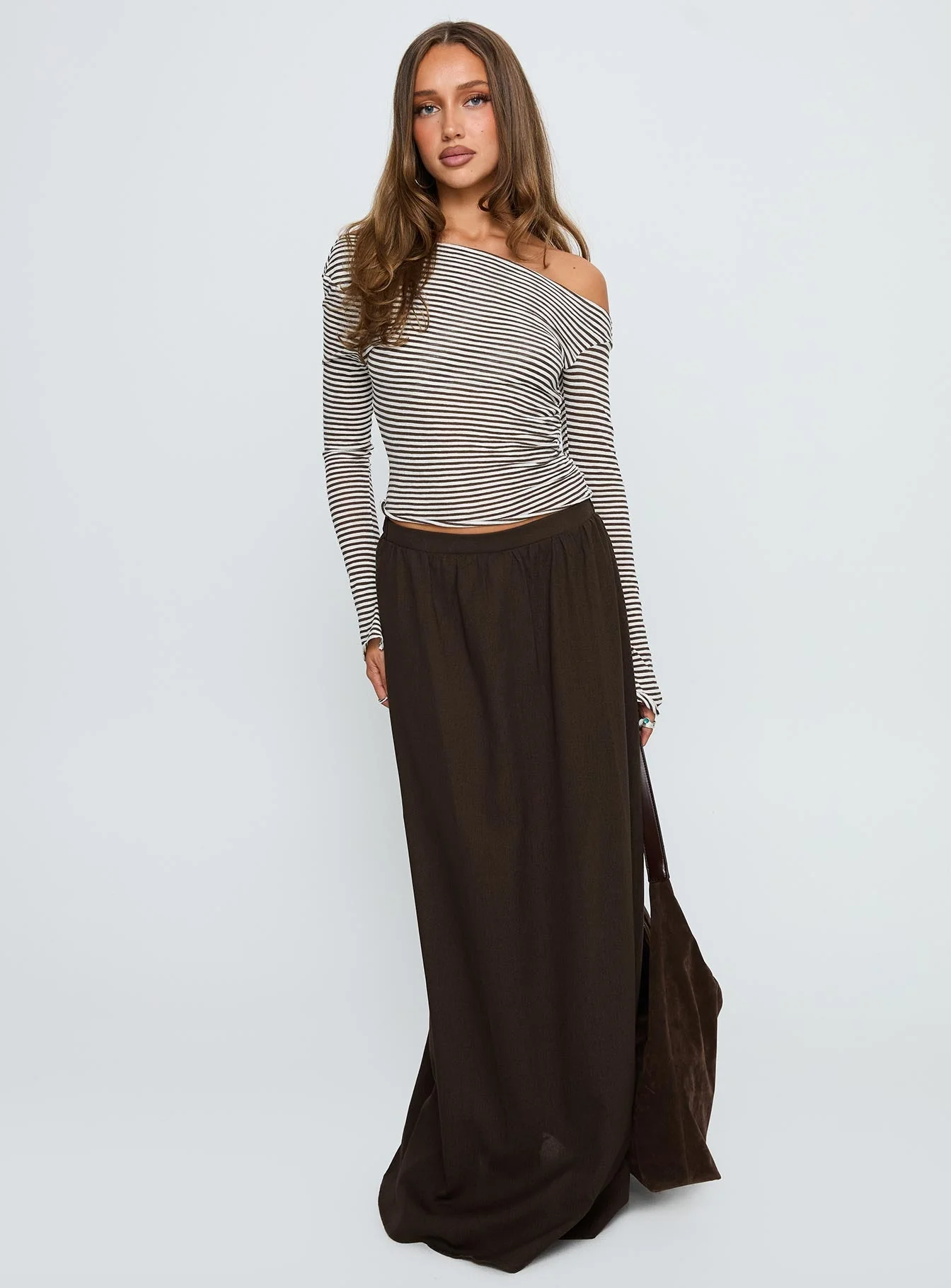 Hallee Maxi Skirt Brown - Image 2