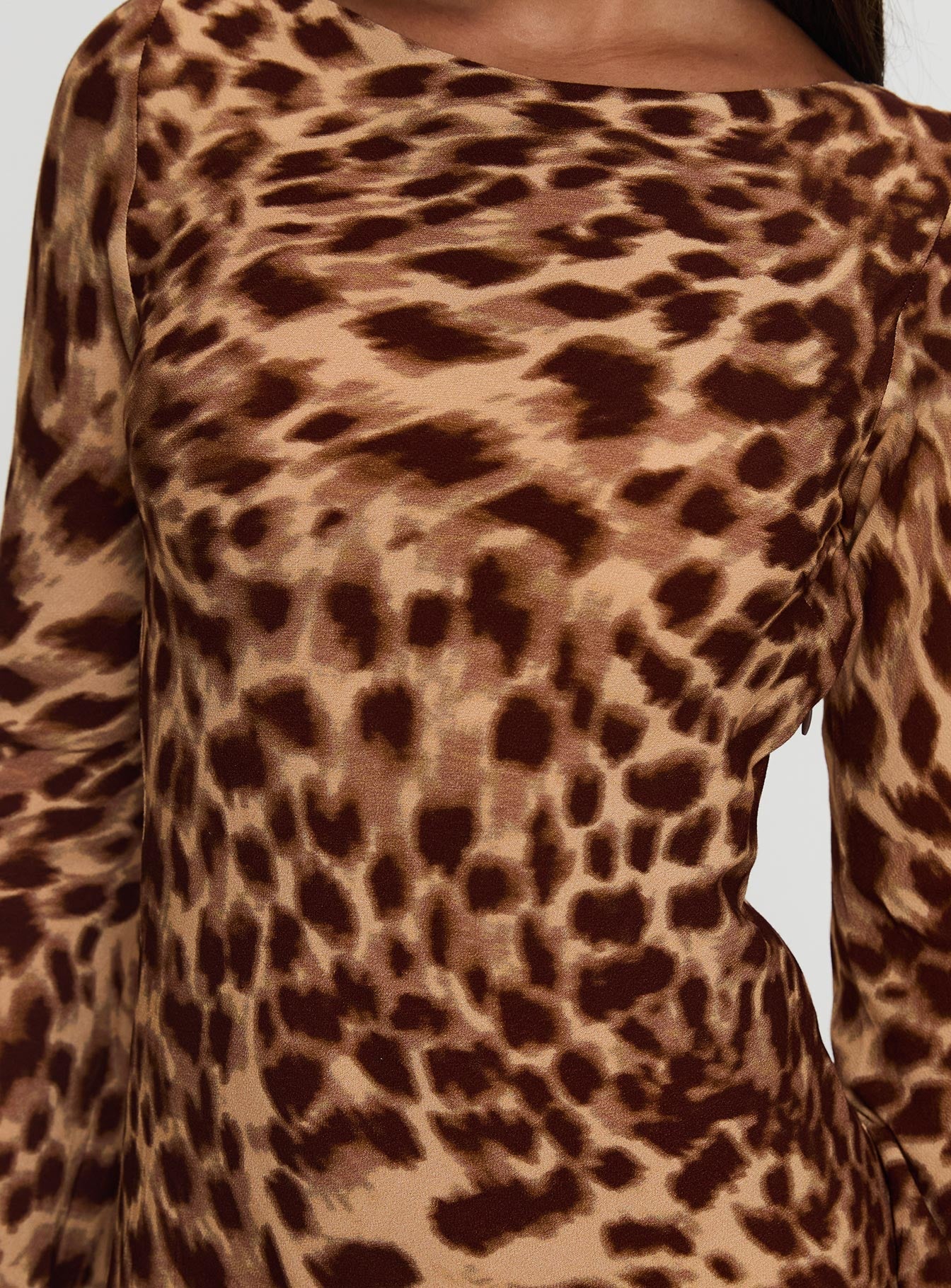 Halo Bias Long Sleeve Mini Dress Leopard - Image 9