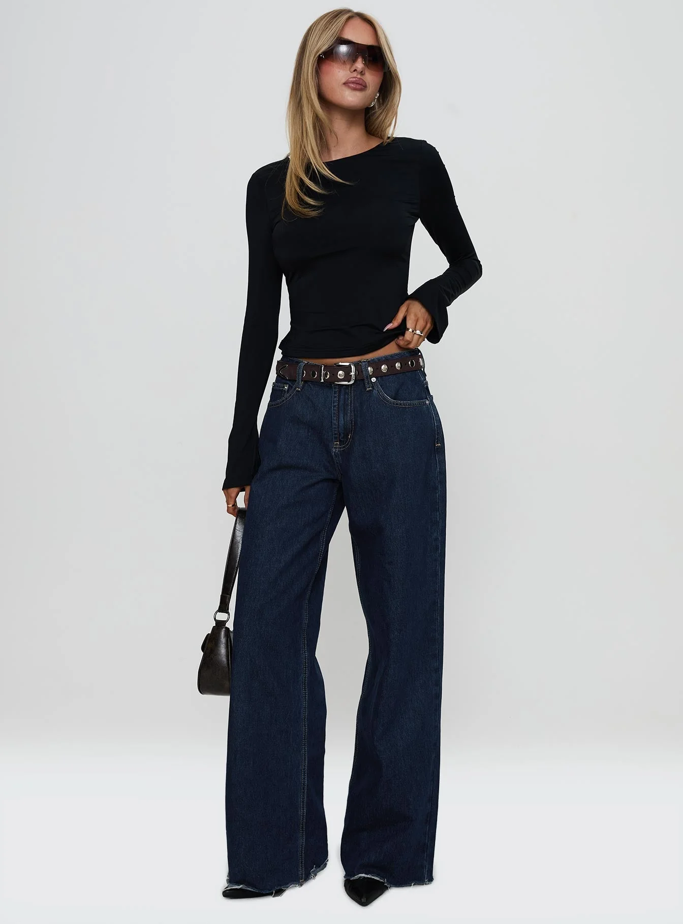 Harpur Long Sleeve Backless Top Black - Image 3
