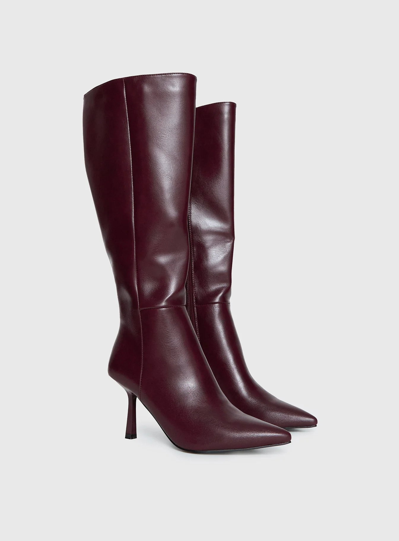 Harrie Knee High Boots Burgundy - Image 3