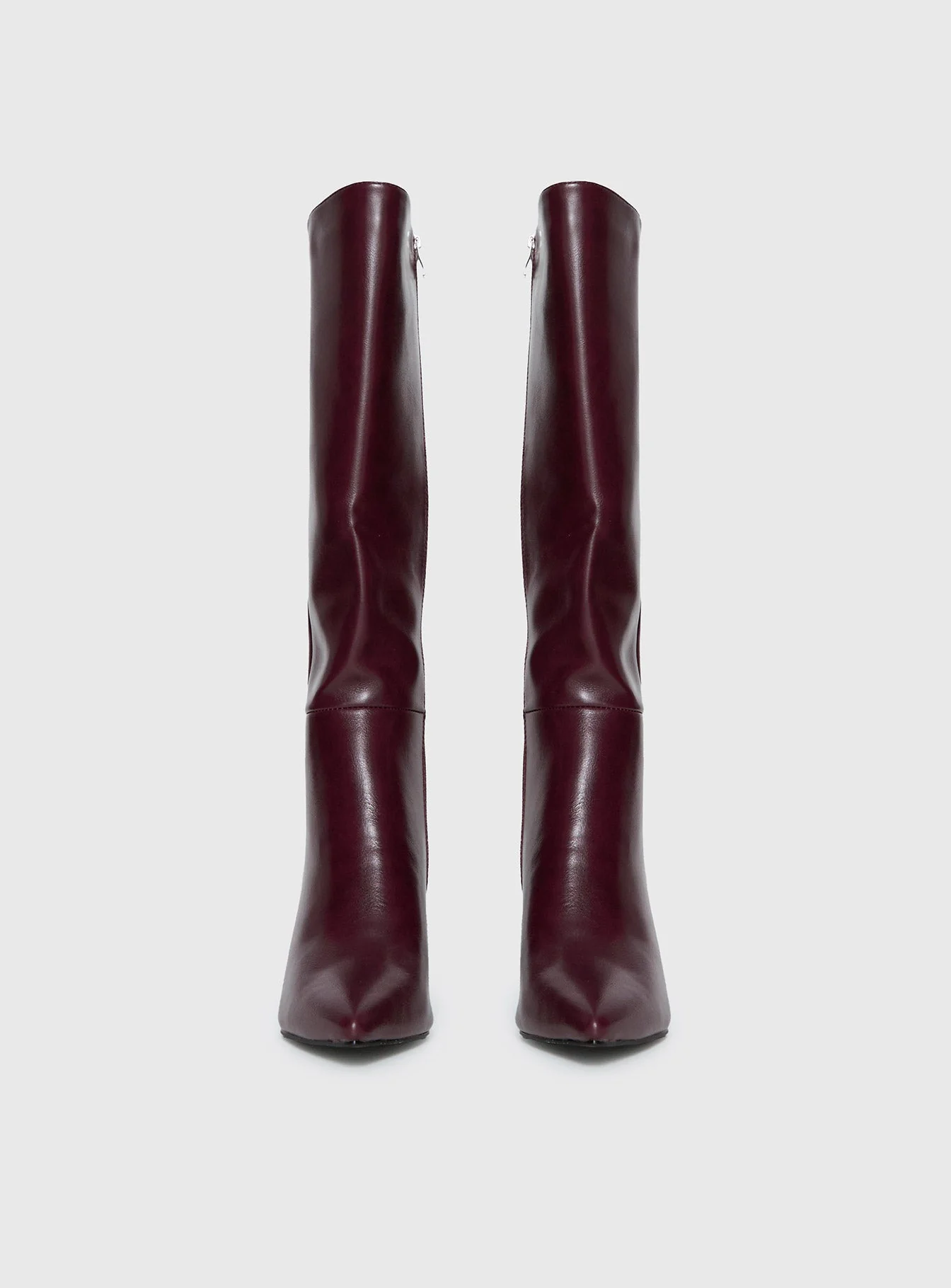Harrie Knee High Boots Burgundy - Image 4