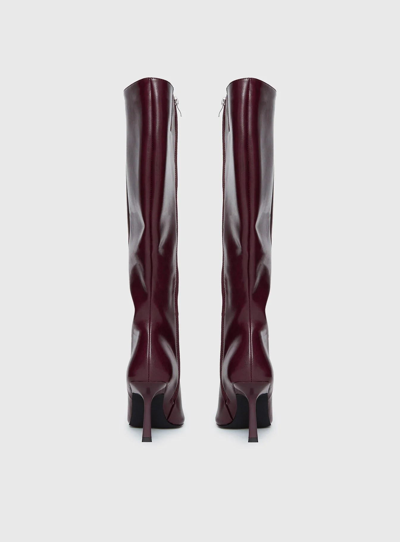 Harrie Knee High Boots Burgundy - Image 5