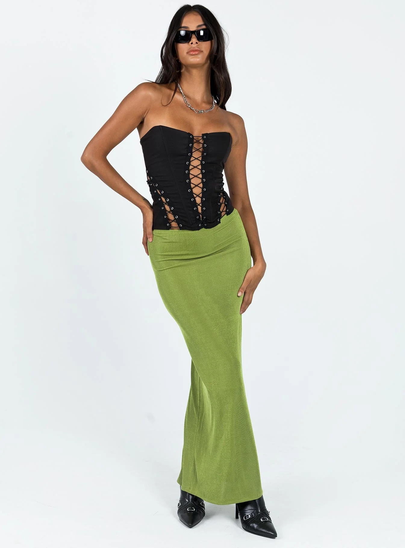 Harriette Maxi Skirt Green Lower Impact - Image 4