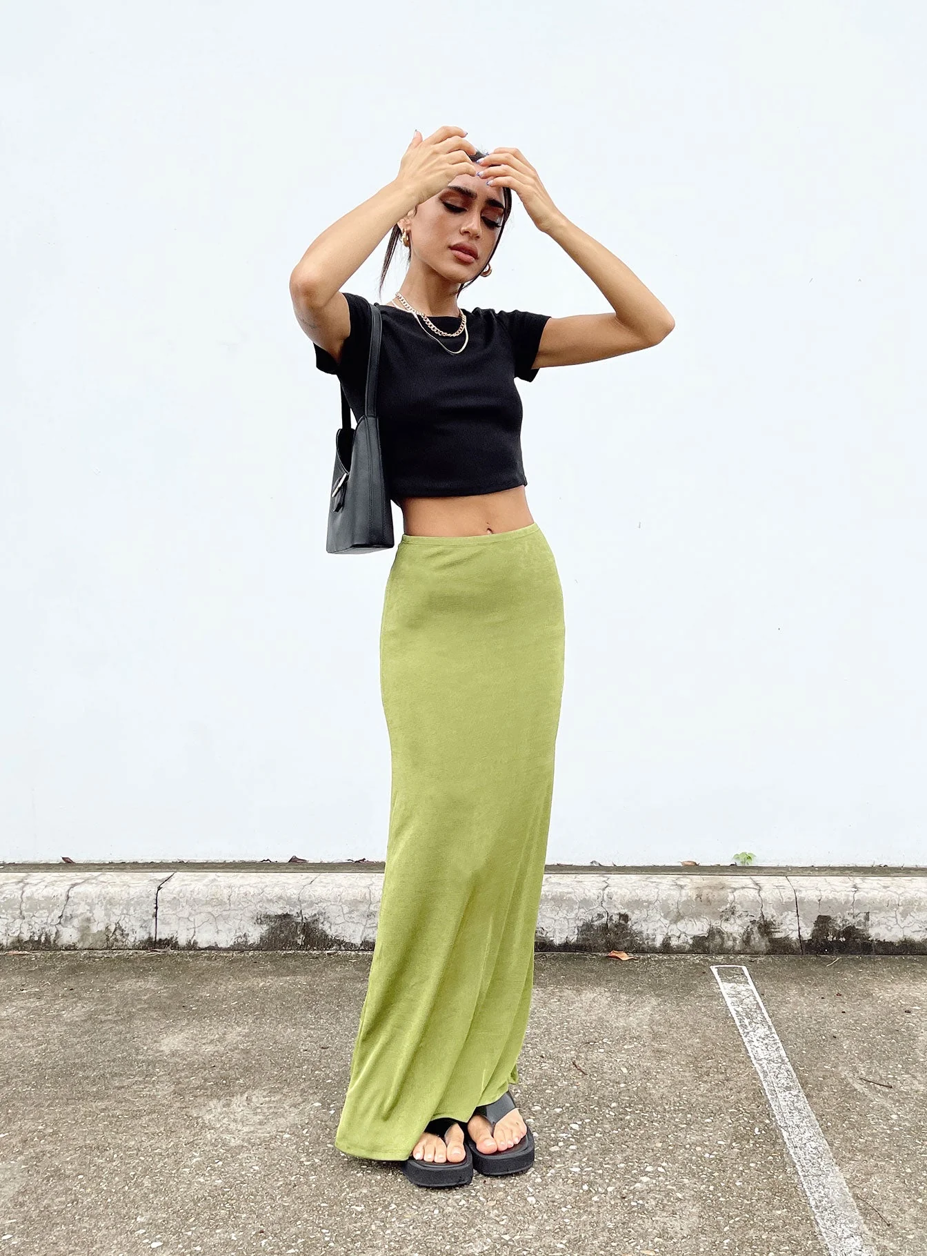 Harriette Maxi Skirt Green - Image 6