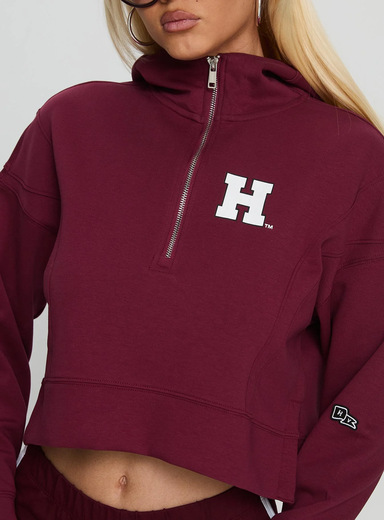 Harvard Buttersport Half-zip Hoodie Crimson - Image 6