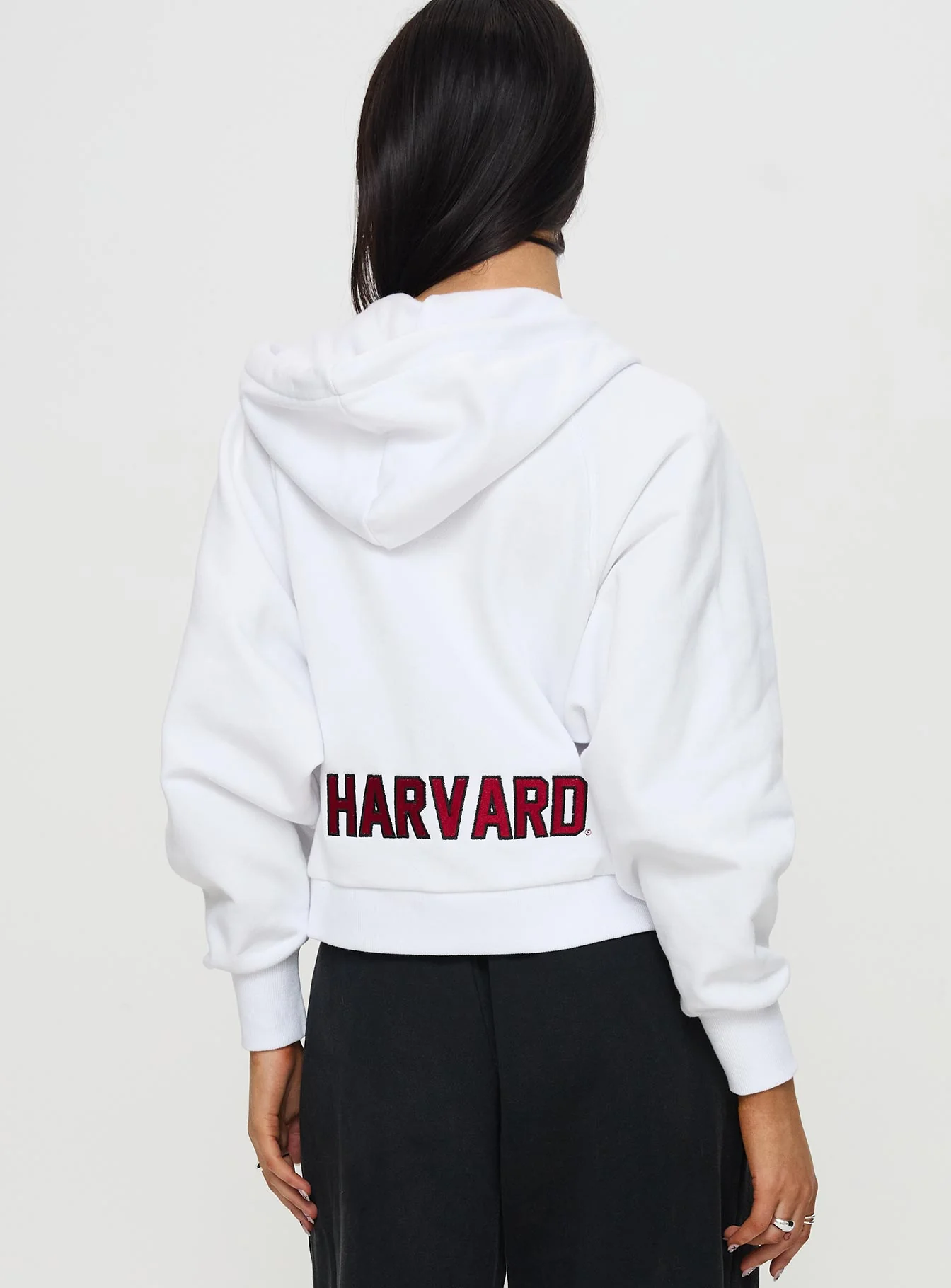 Harvard Raglan Zip Up White / Red - Image 5