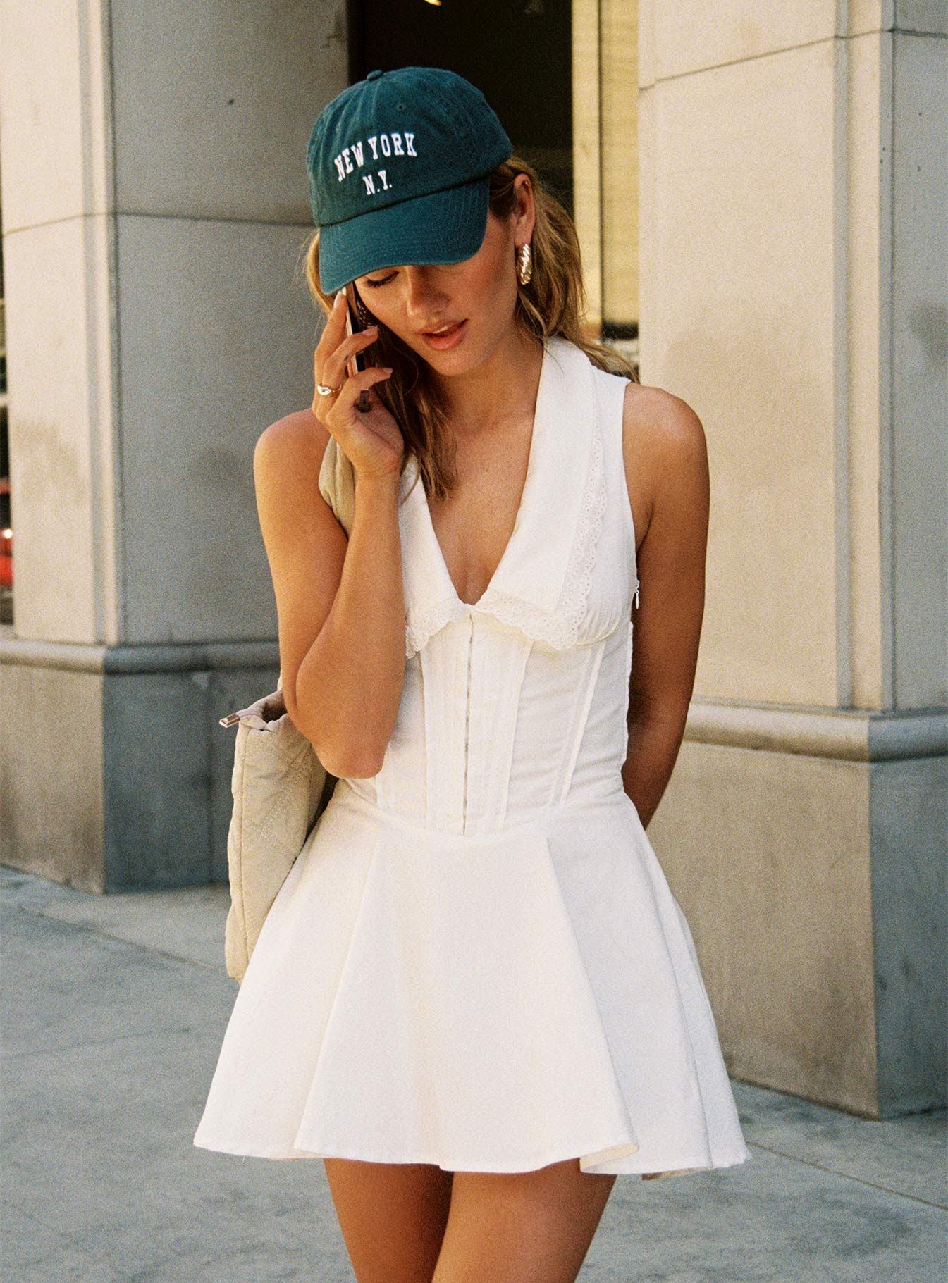 Haworth Mini Dress White - Image 9