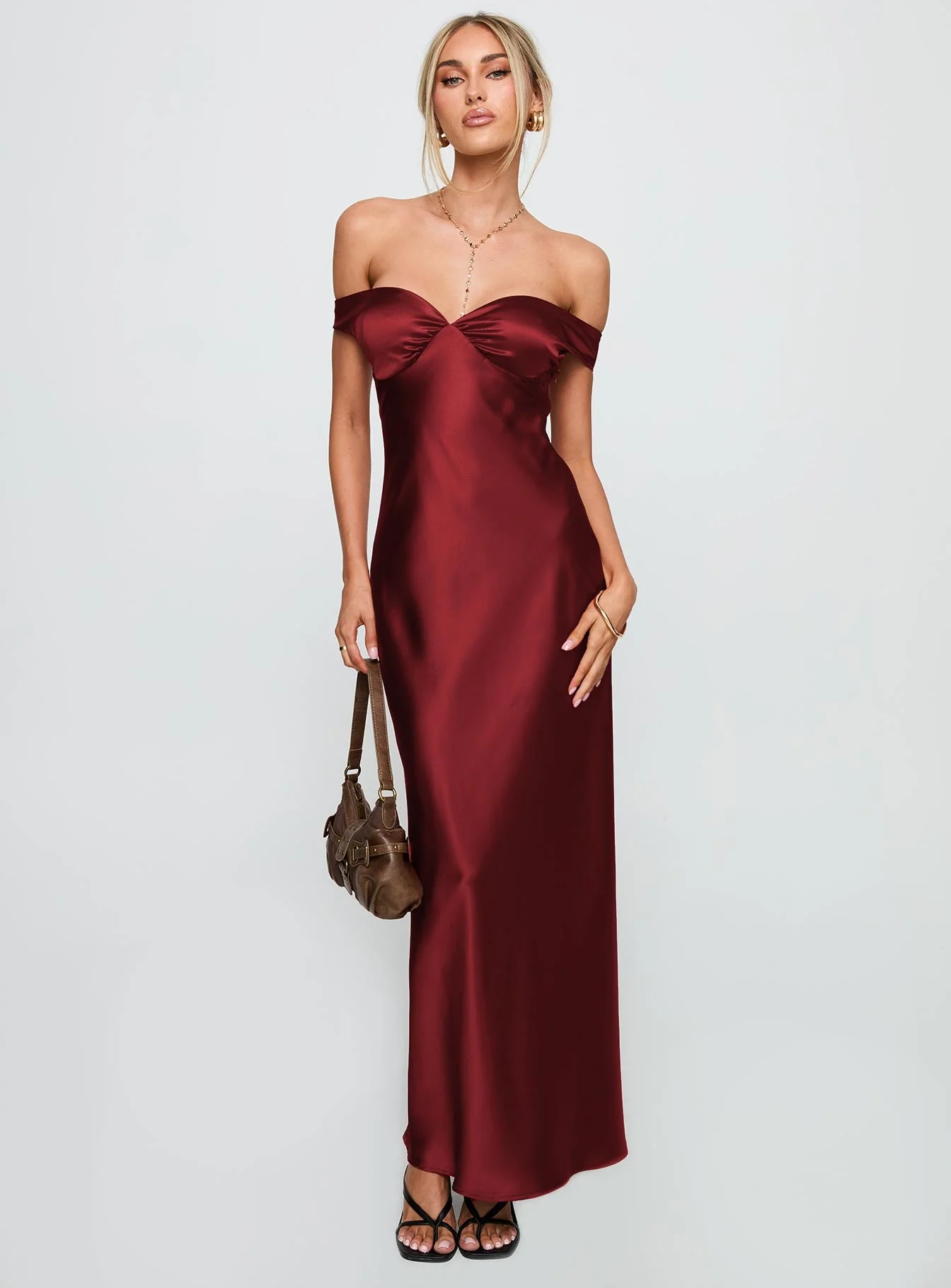 Heartthrobs Off The Shoulder Maxi Dress Red - Image 2