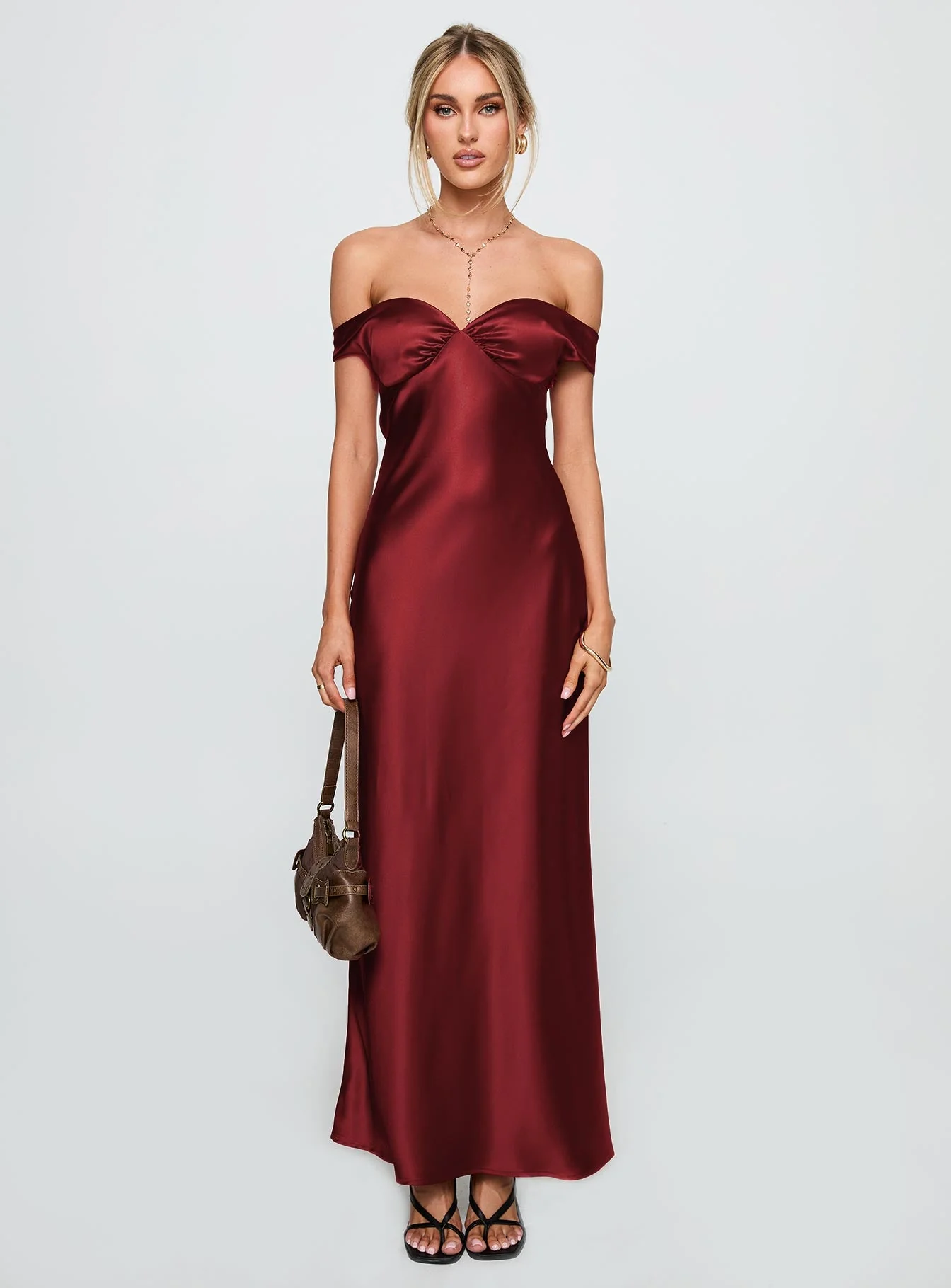 Heartthrobs Off The Shoulder Maxi Dress Red - Image 7