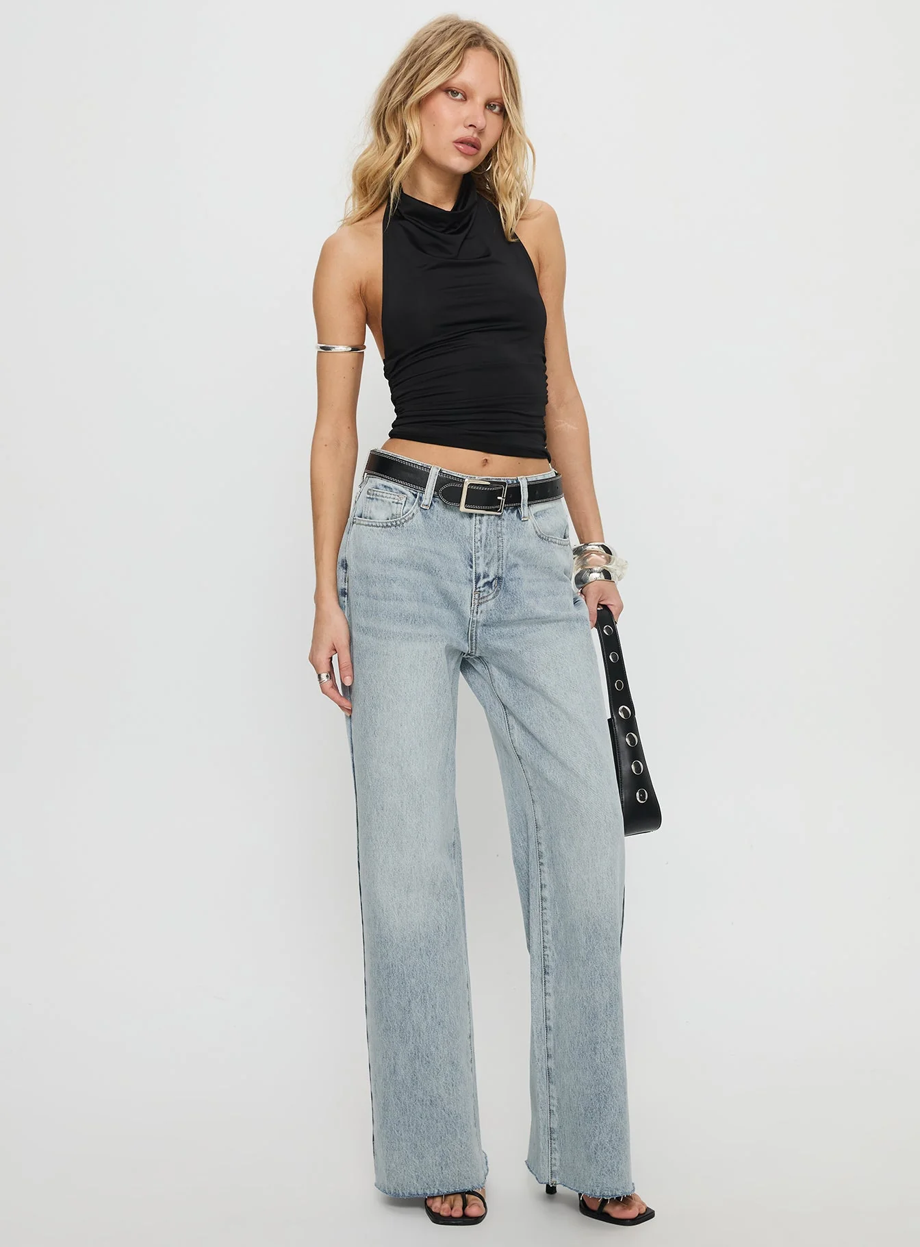 Henesey High Rise Straight Leg Jeans Light Wash - Image 3