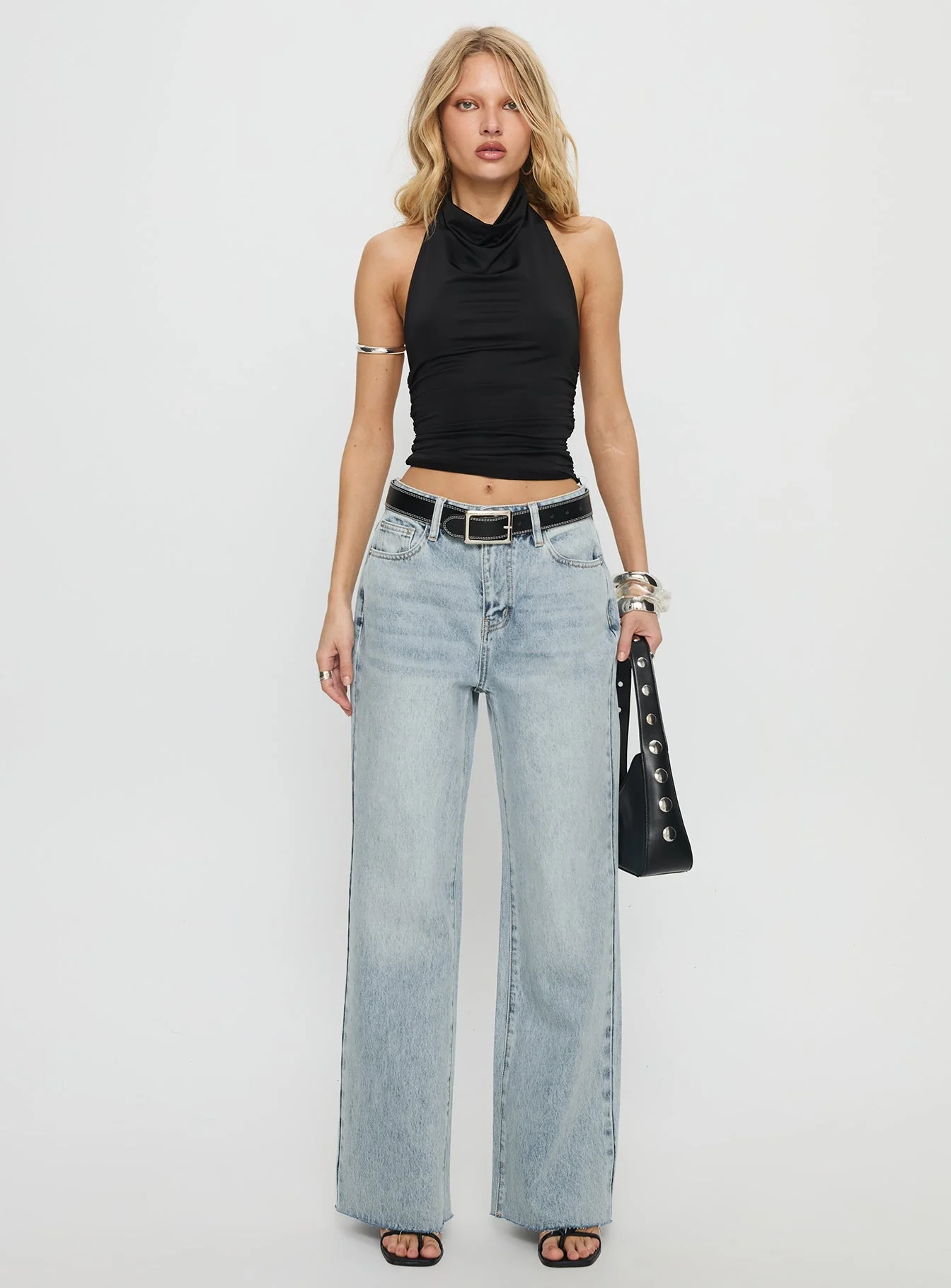 Henesey High Rise Straight Leg Jeans Light Wash - Image 7