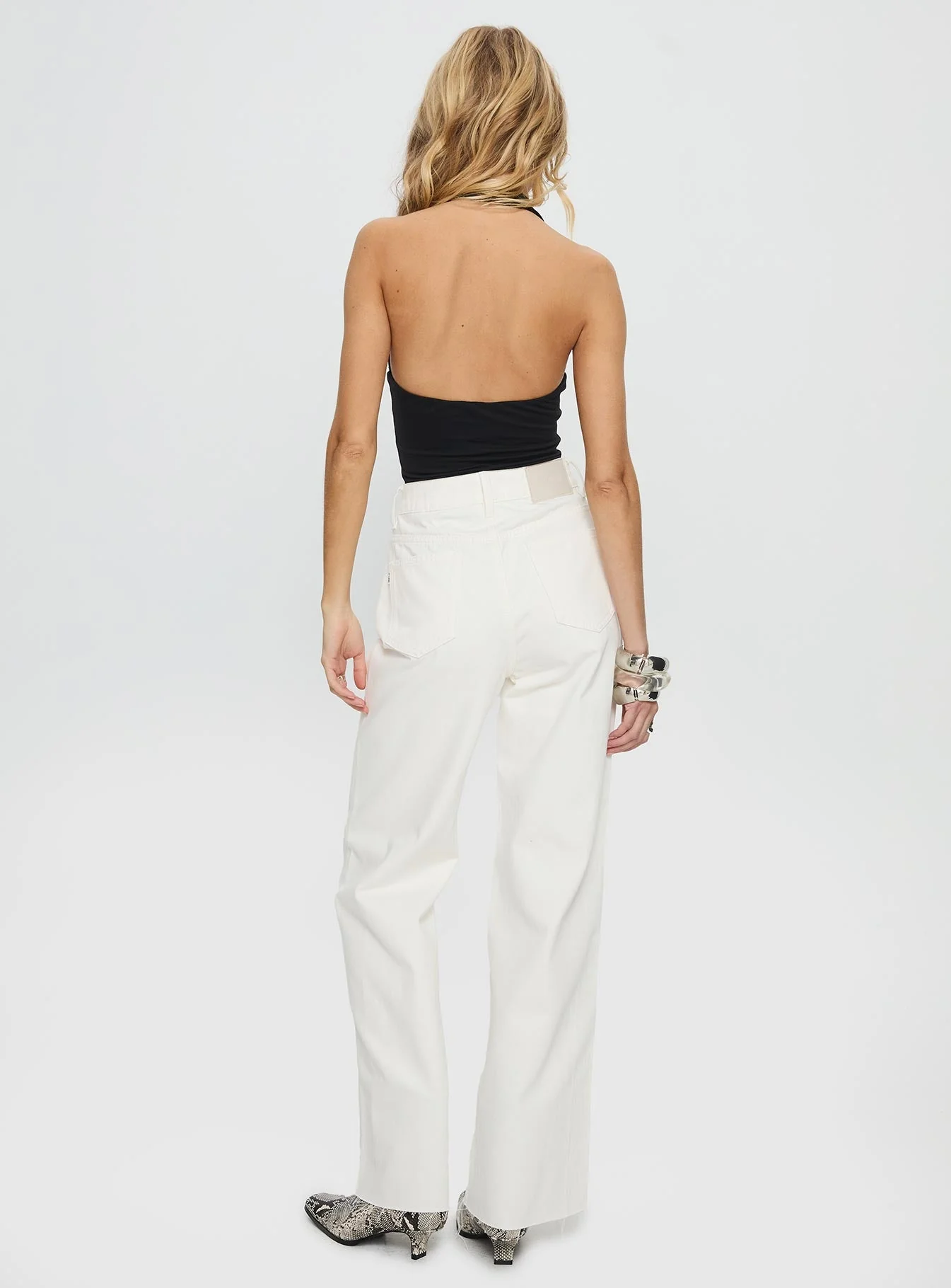 Henesey High Rise Straight Leg Jeans White Wash - Image 5