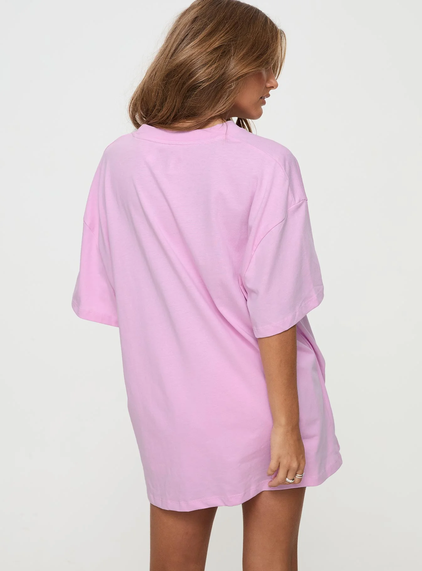 Hibiscus Haven Oversized Tee Pink - Image 5