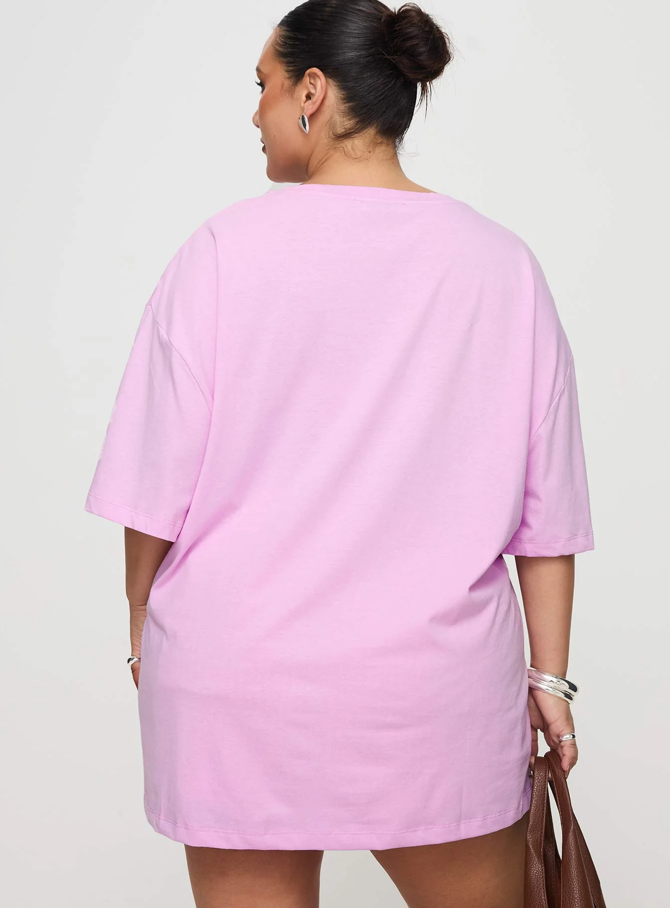 Hibiscus Haven Oversized Tee Pink Curve - Image 5