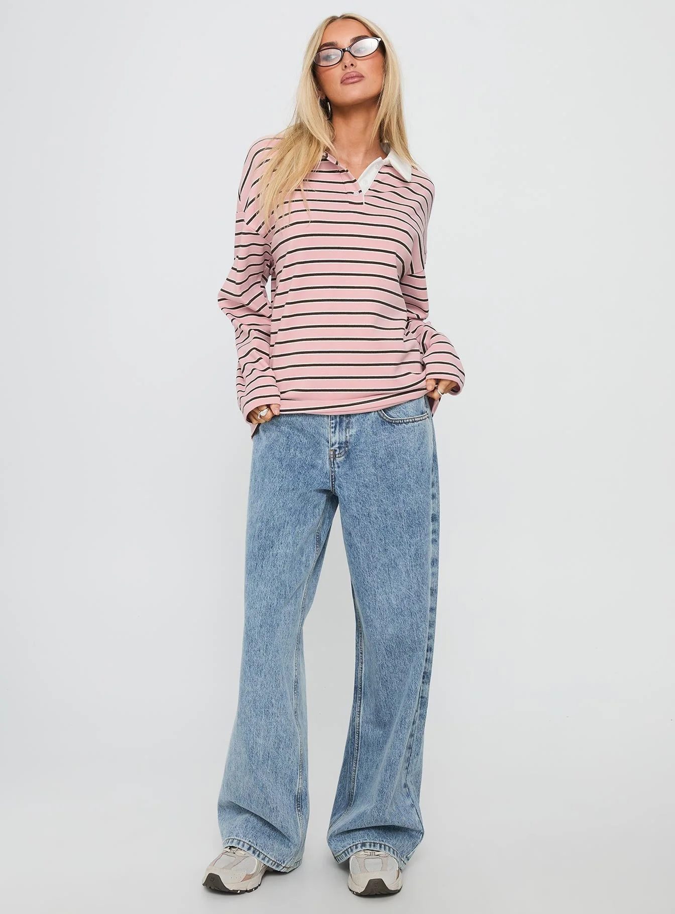 High Regard Collared Jersey Pink Stripe - Image 3