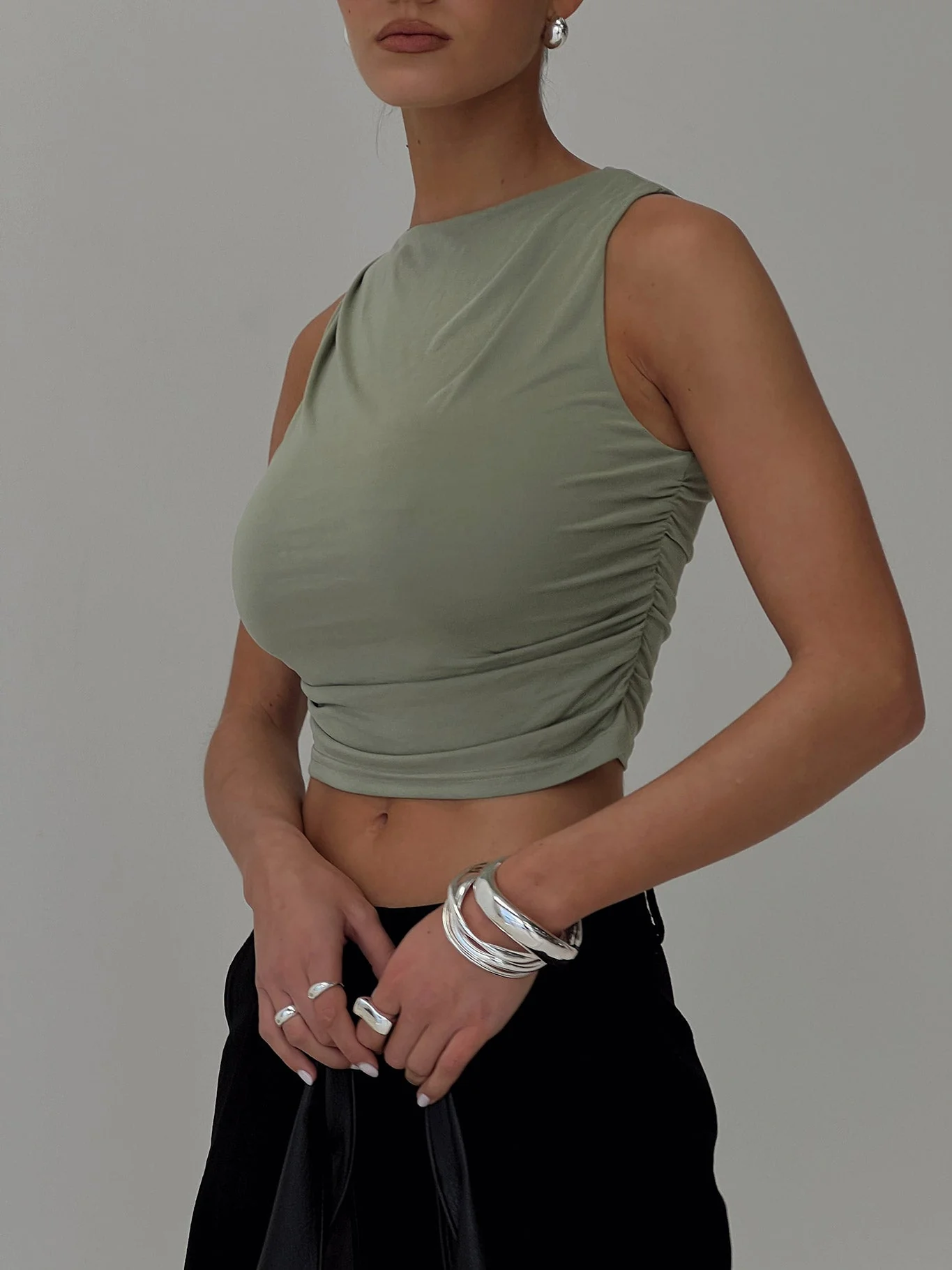 Hold Em High Neck Top Green - Image 8