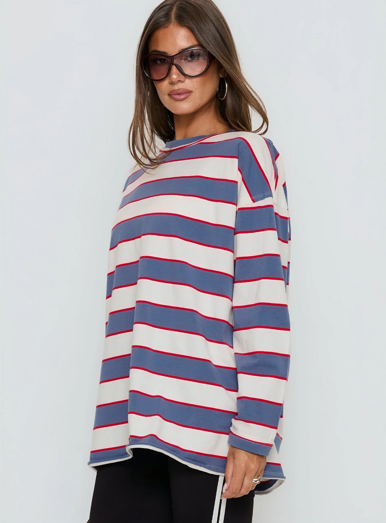 Horizon Long Sleeve Top Dusty Blue Stripe - Image 6
