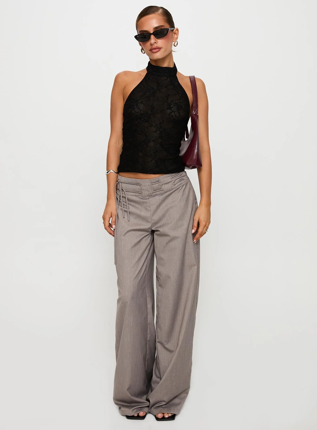 Hotter Than Fire Lace Halter Top Black - Image 3