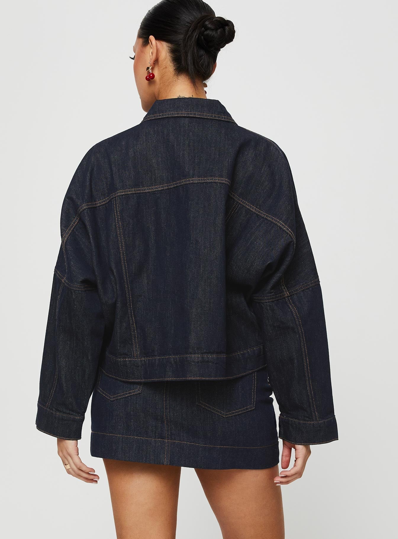 Hughes Mini Skirt Dark Wash Denim Petite - Image 4