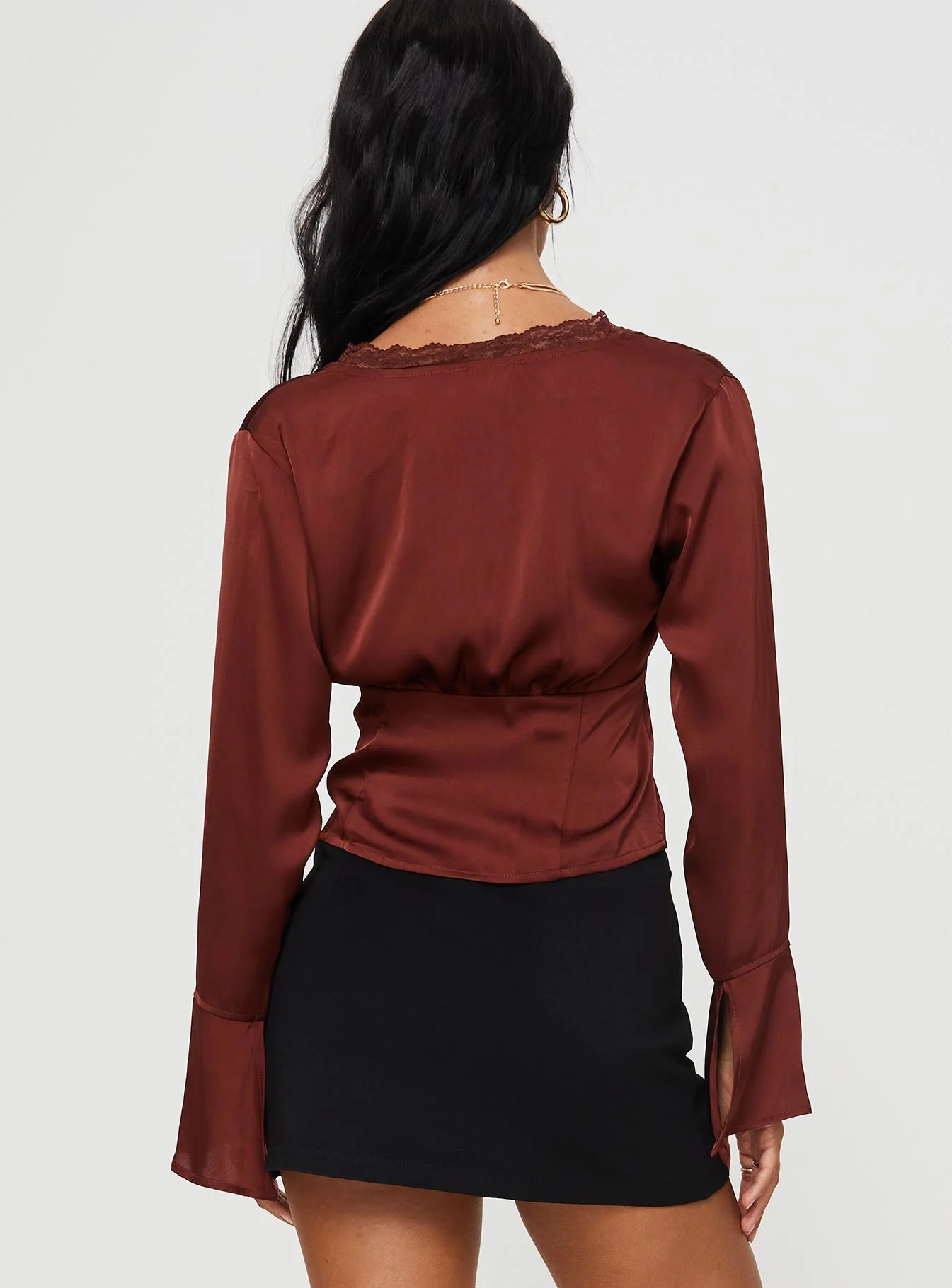 Hunton Long Sleeve Top Brown - Image 5