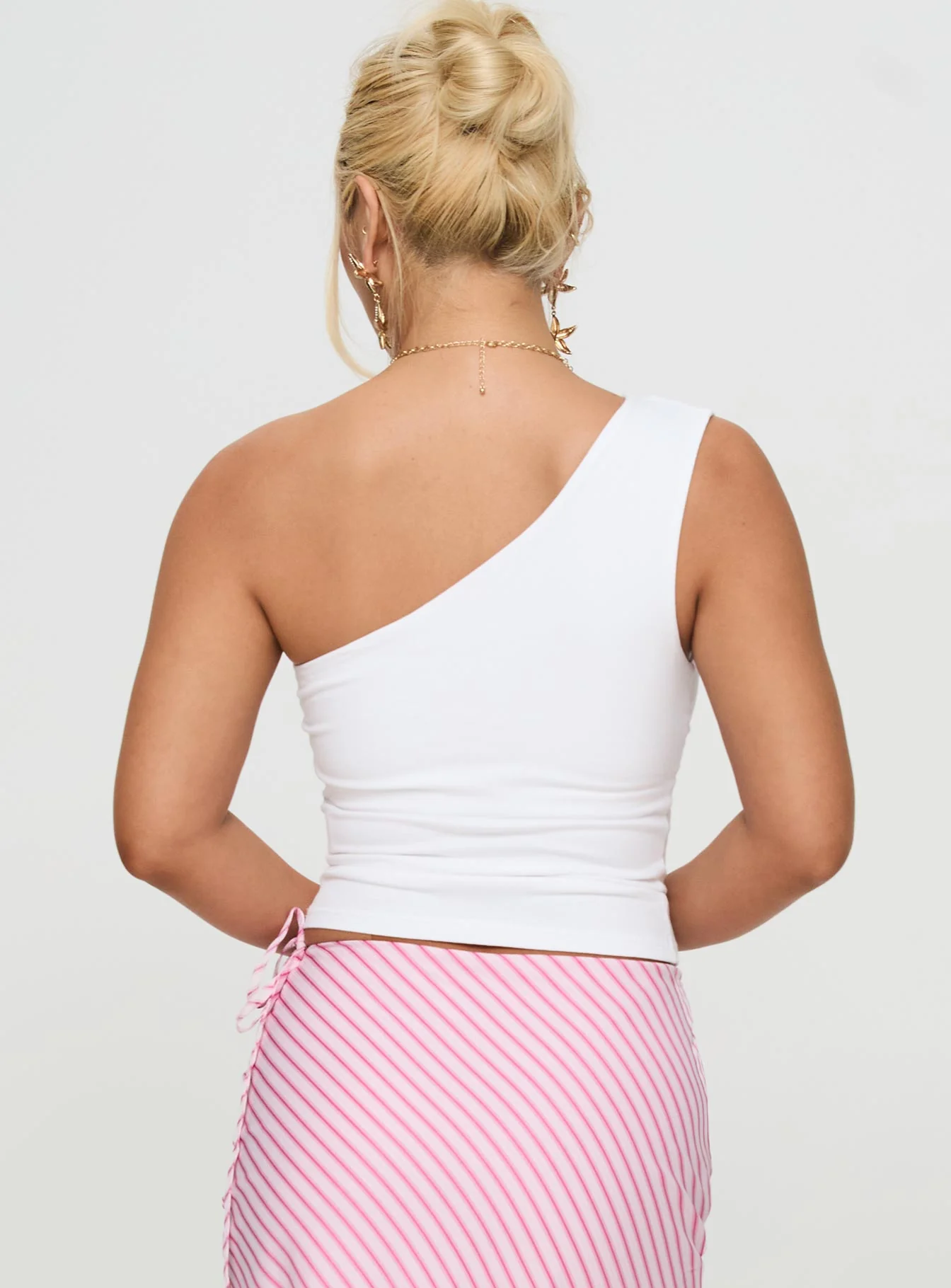 Huxlee One Shoulder Top White Floral - Image 5